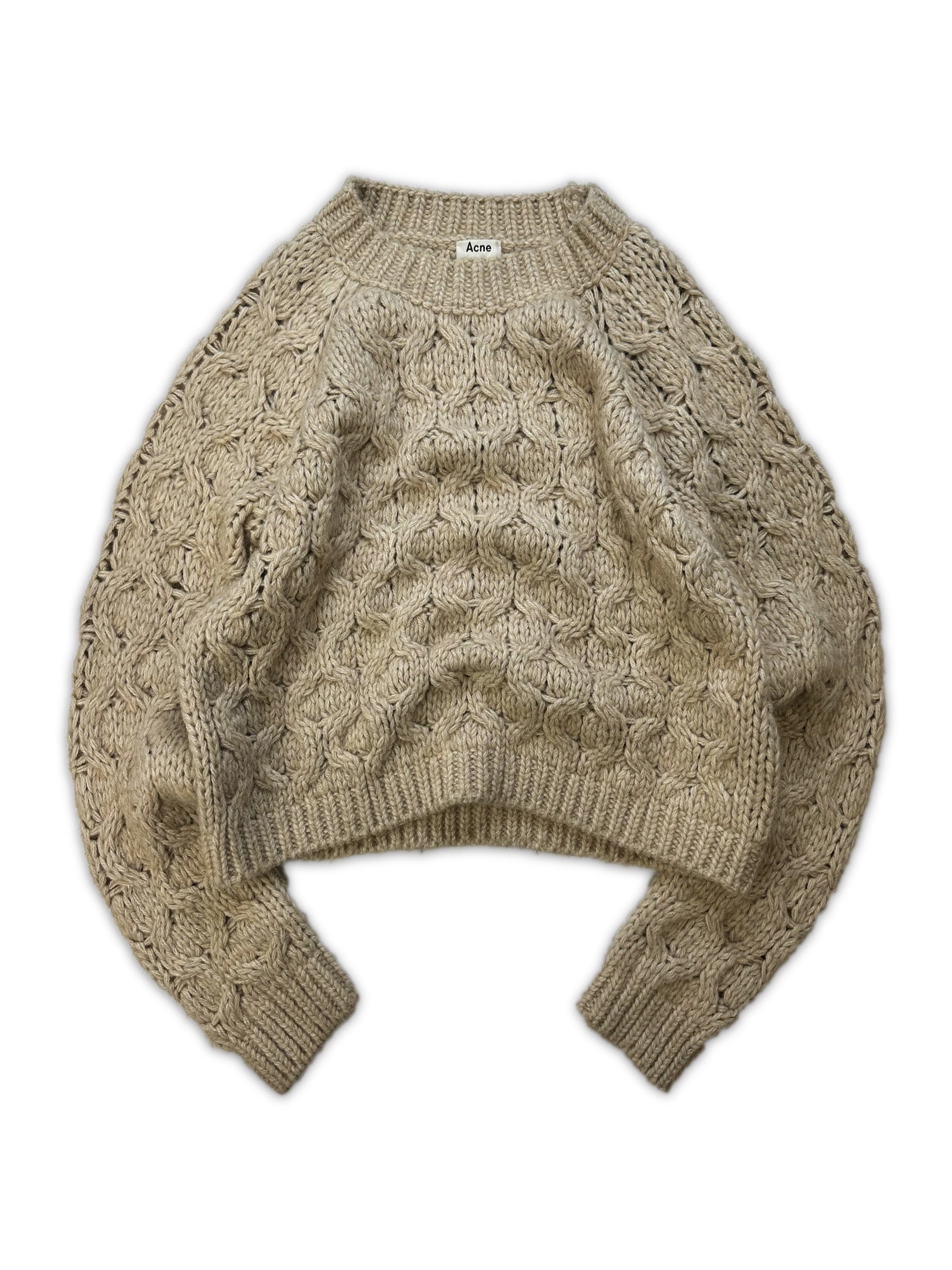 Acne Studios Heavy Weight ‘Cropped’ Knit Cream Sweater