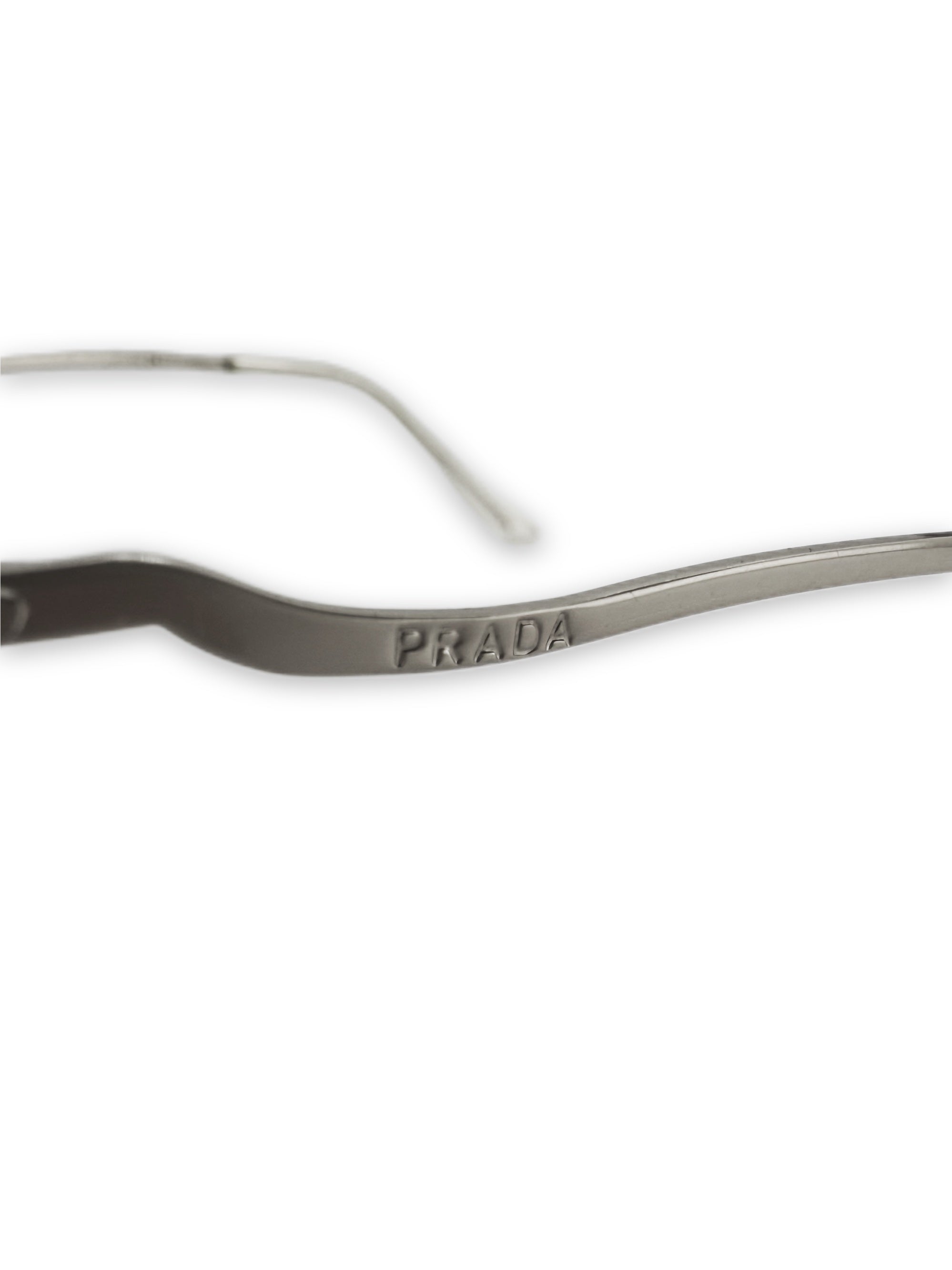 00s Prada Clear Tint Cut Out Lens Silver Sunglasses