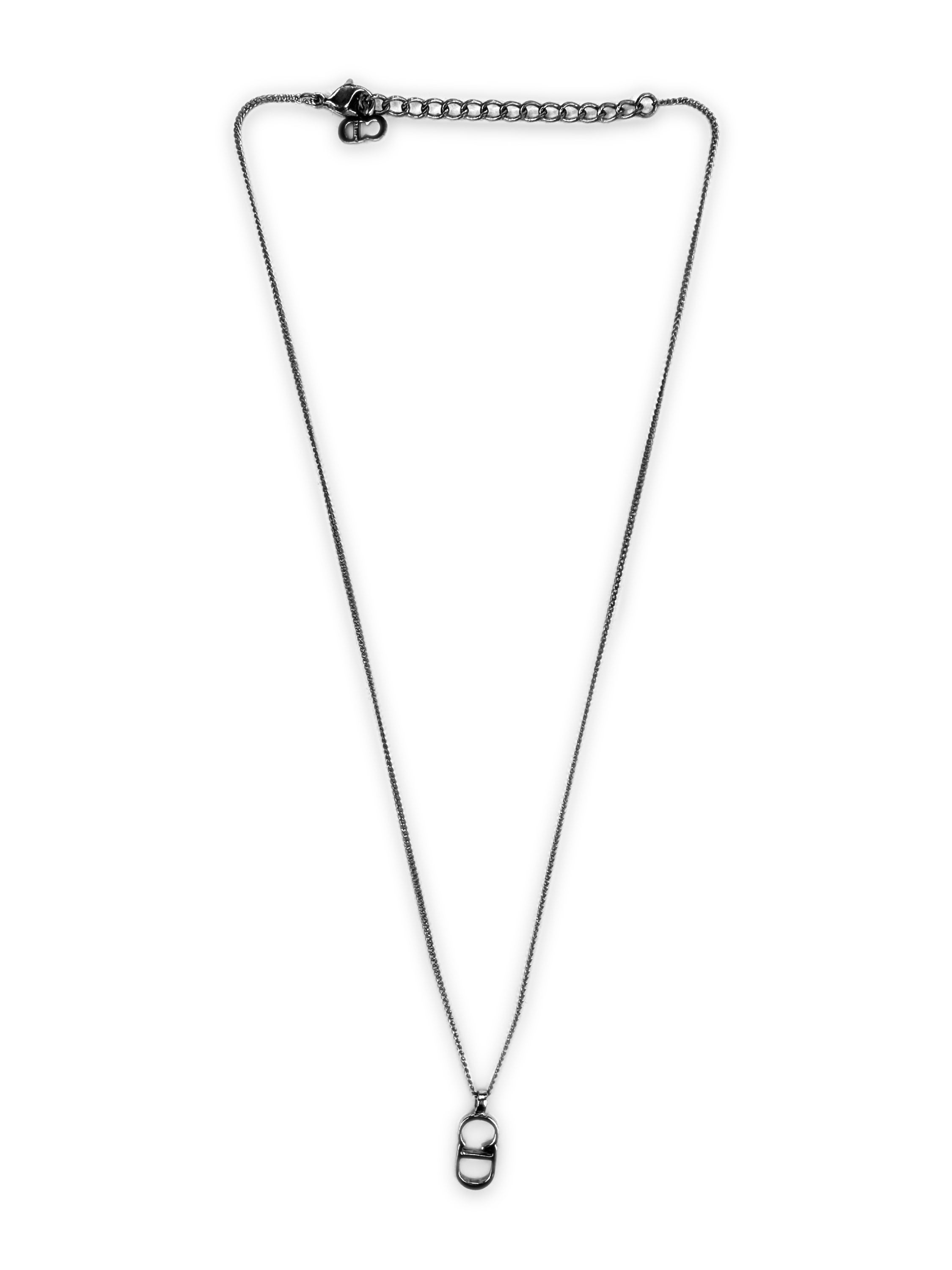 00s Dior ‘CD’ Pendant Silver Necklace