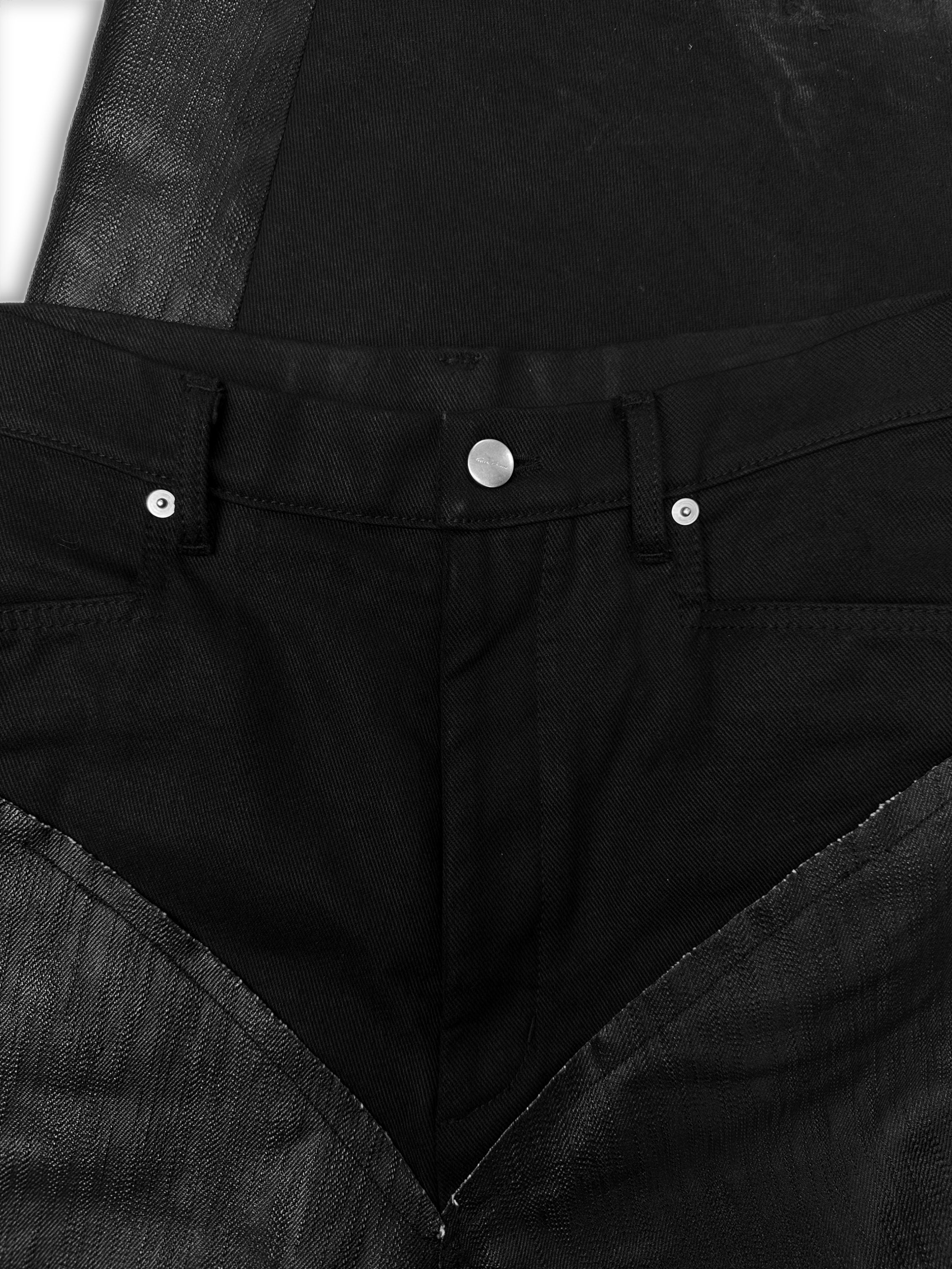 SS23 Rick Owens ‘EDFU’ Flared Bolan Slivered Patchwork Denim