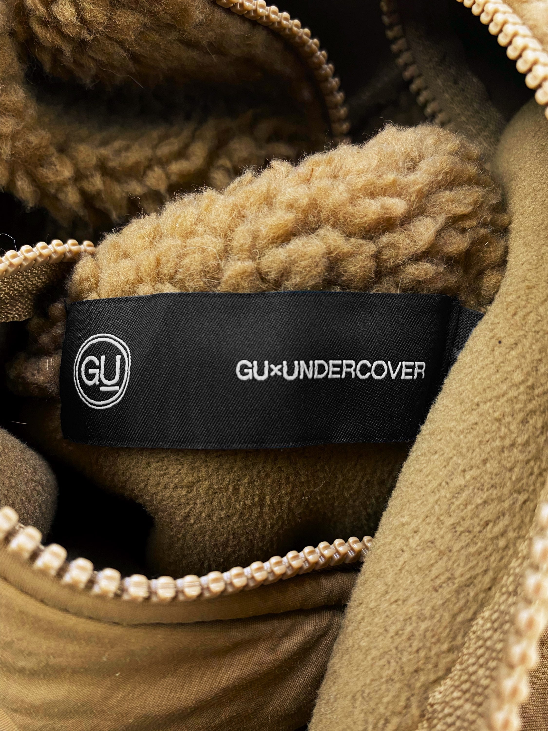 Undercover Two Tone Oversized Tan Full-zip Fleece Jacket
