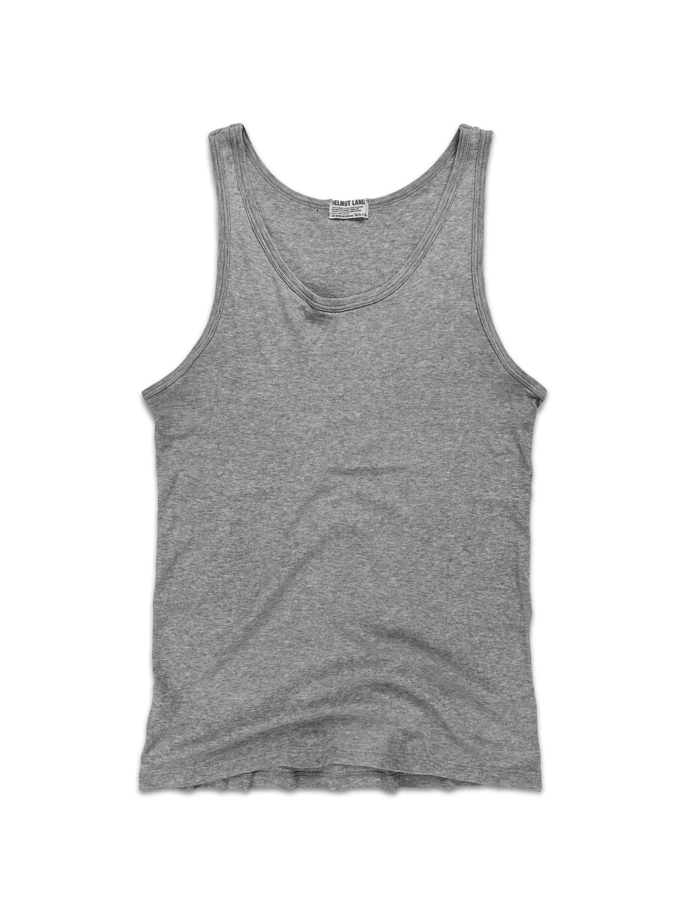 SS99 Helmut Lang Grey Ribbed Wife Beater Tank-top
