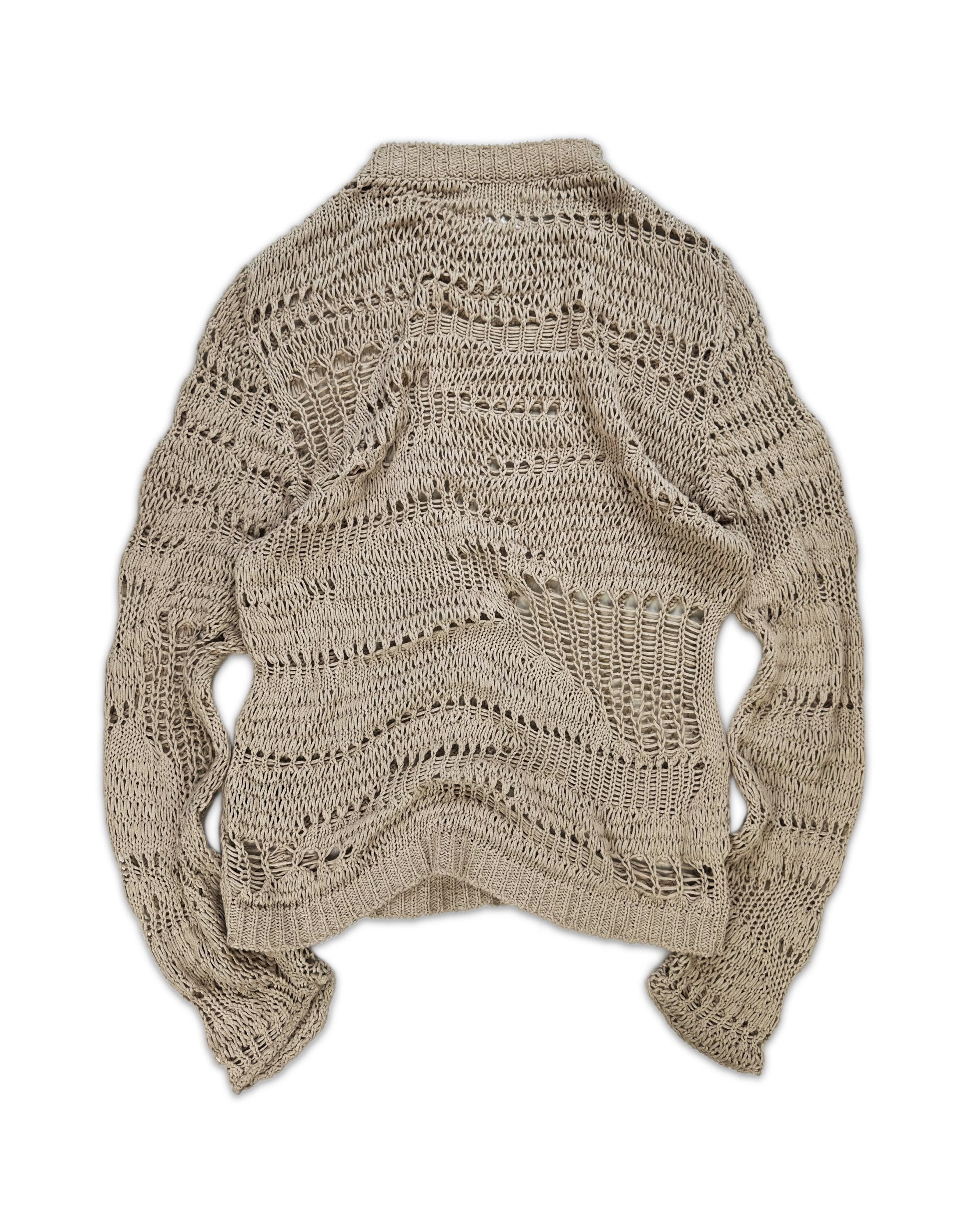 SS16 Balmain ‘Loose Gauge’ Tan Oversized Knitted Sweater
