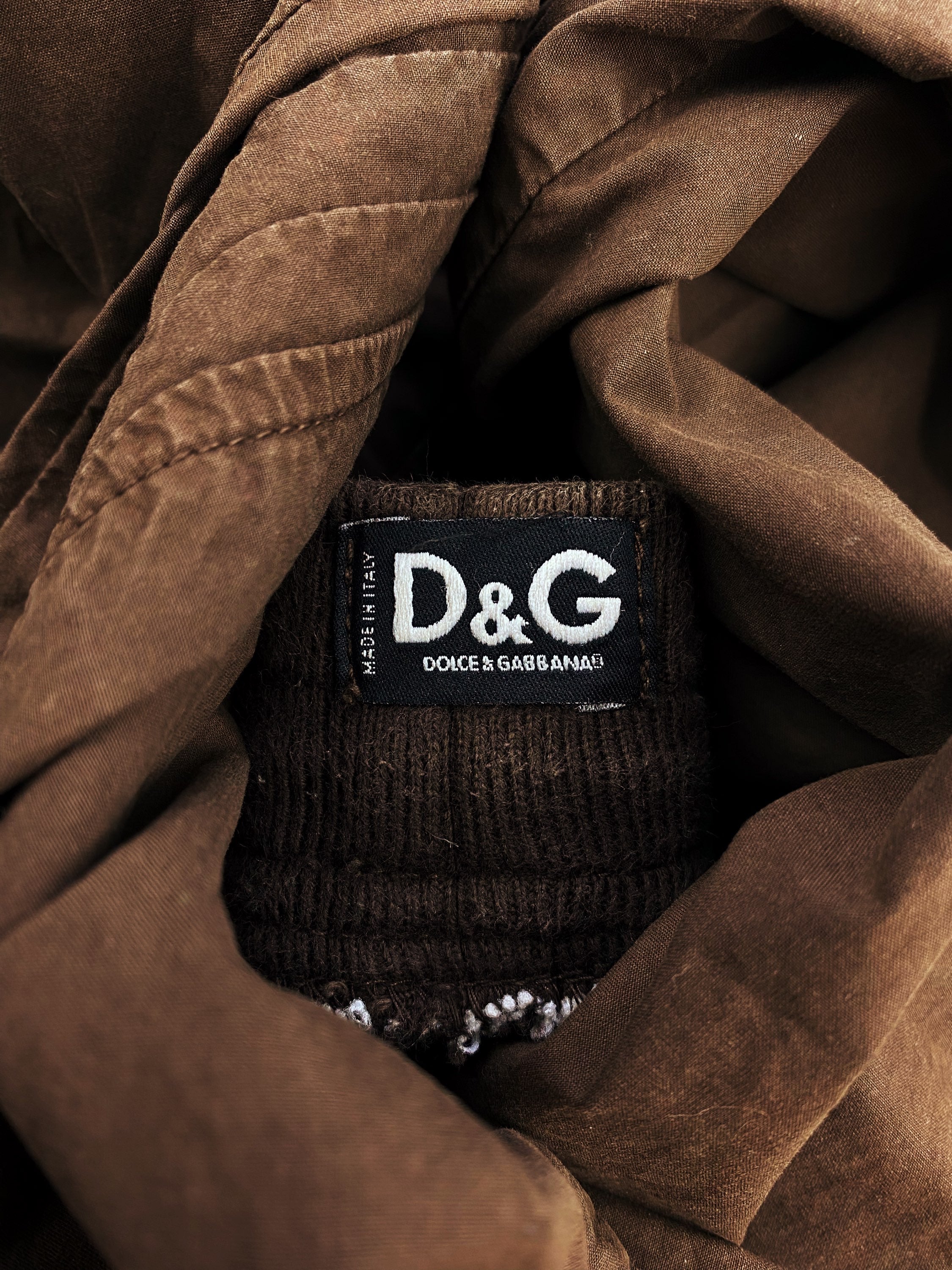 2000s Dolce & Gabbana Mocha Brown Metallic Cargo Pants