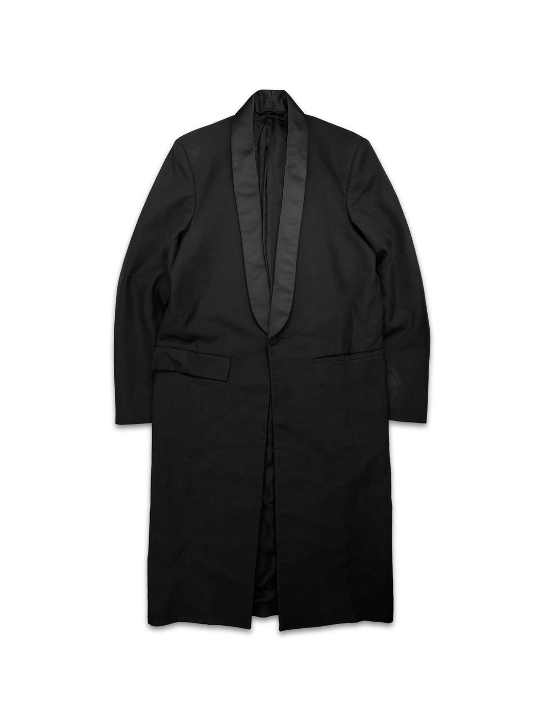 AW20 Balenciaga ‘Shawl Collar’ Black Full Length Trench Coat