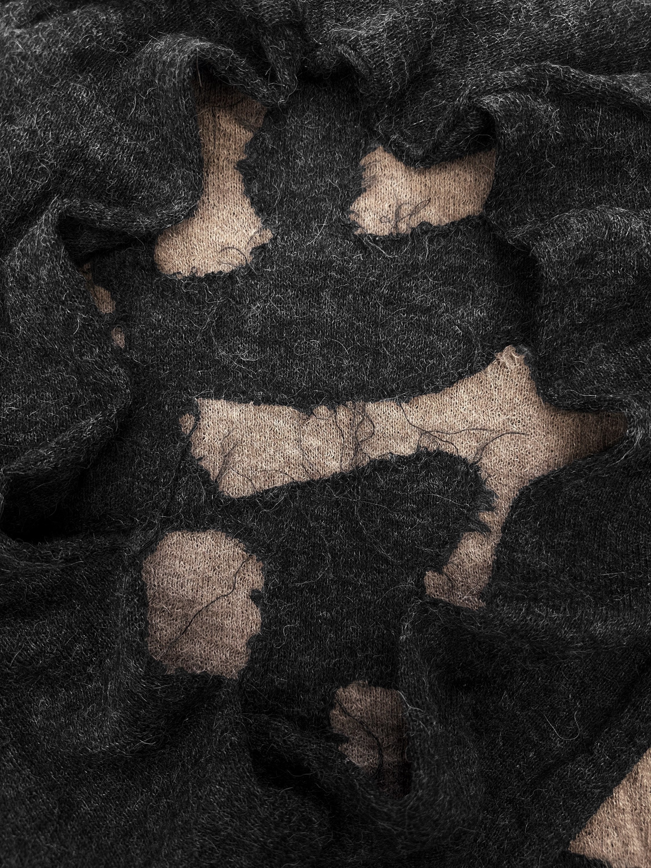 AW04 Yohji Yamamoto Pour Homme Alpaca ‘Burnt’ Knit Sweater