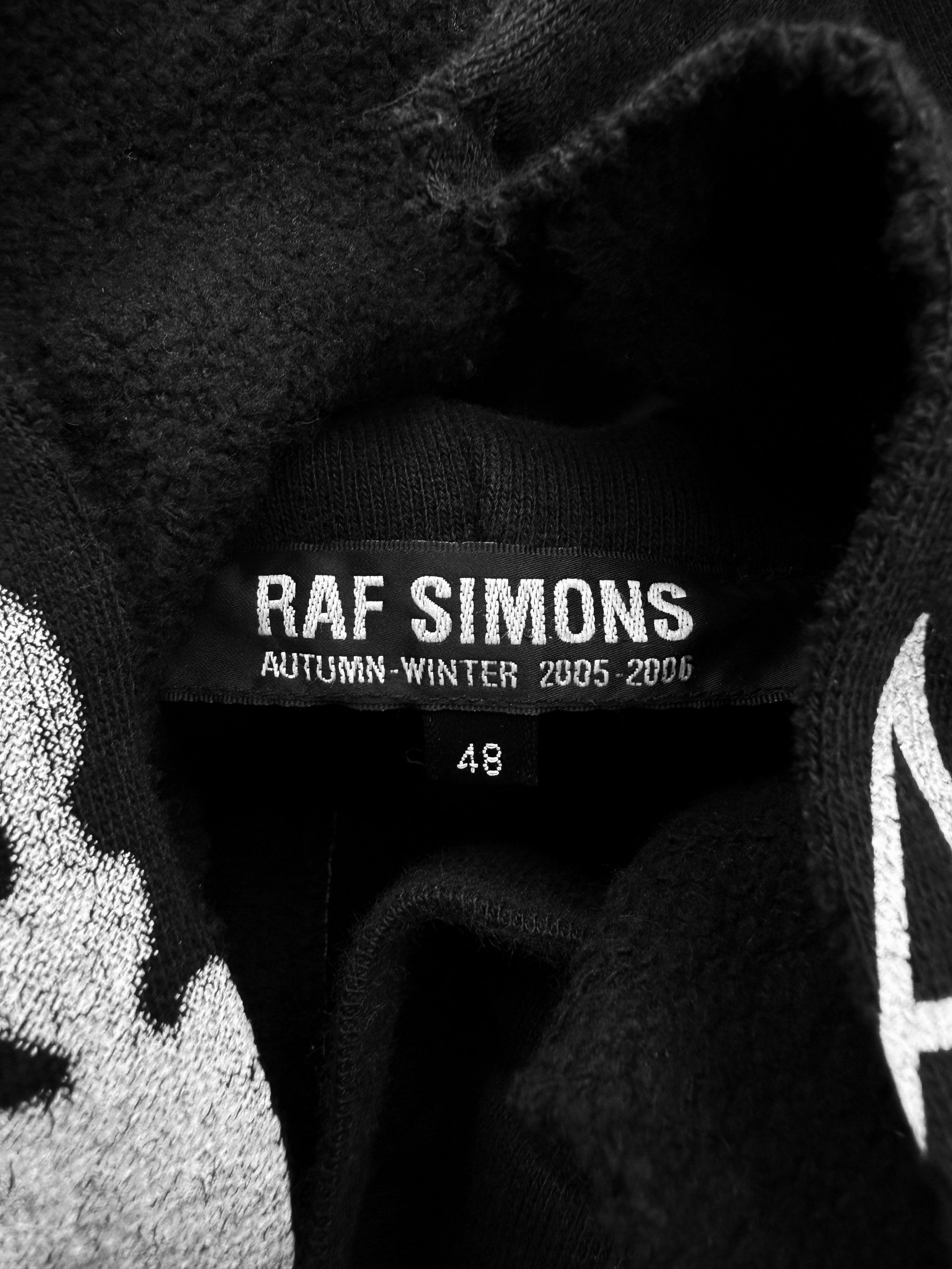 AW05 Raf Simons ‘All Shadows’ Oversized Black Graphic Hoodie