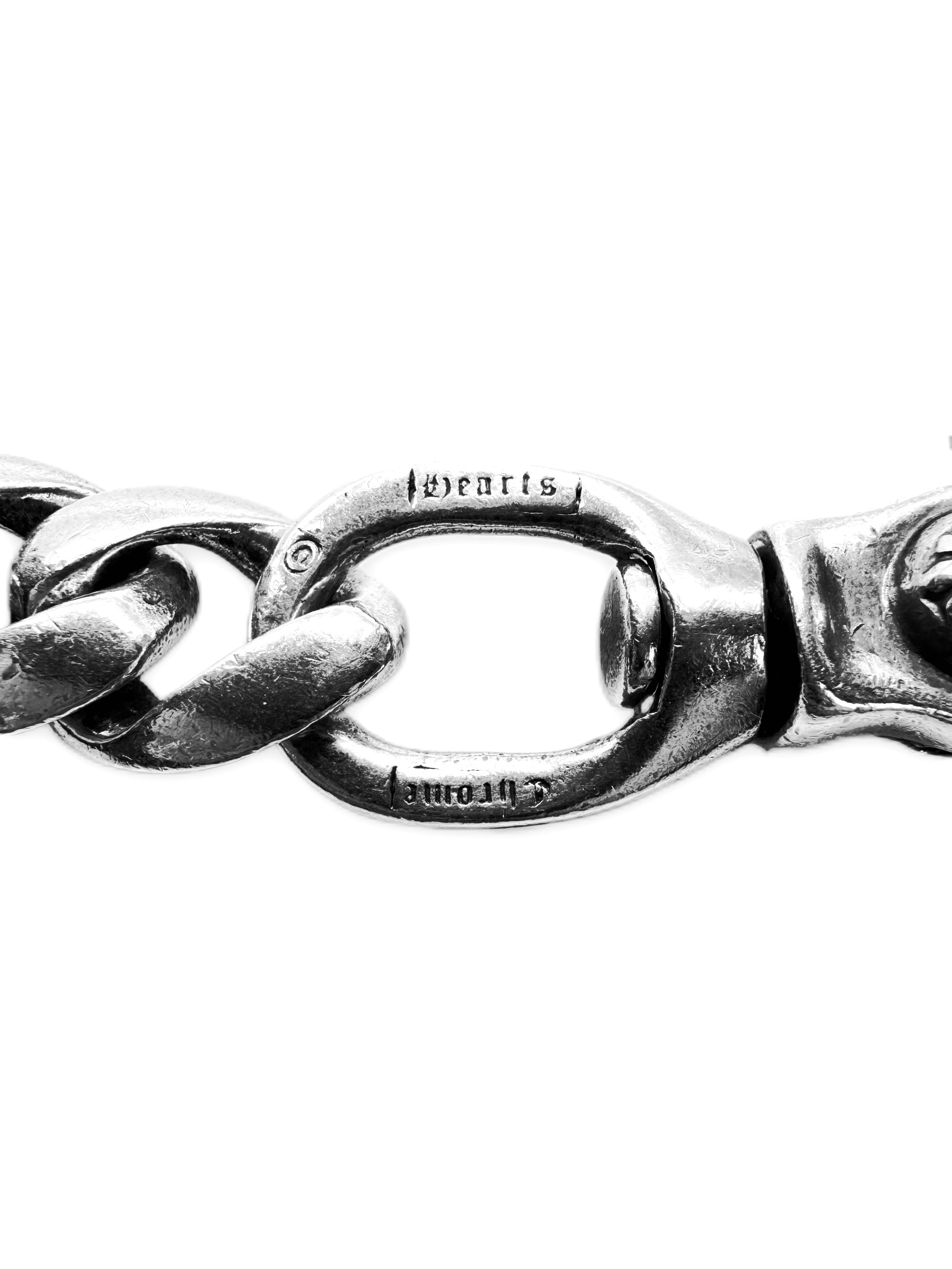 Chrome Hearts 15.5 in Double Lobster Clasp Cuban Link Wallet Chain.