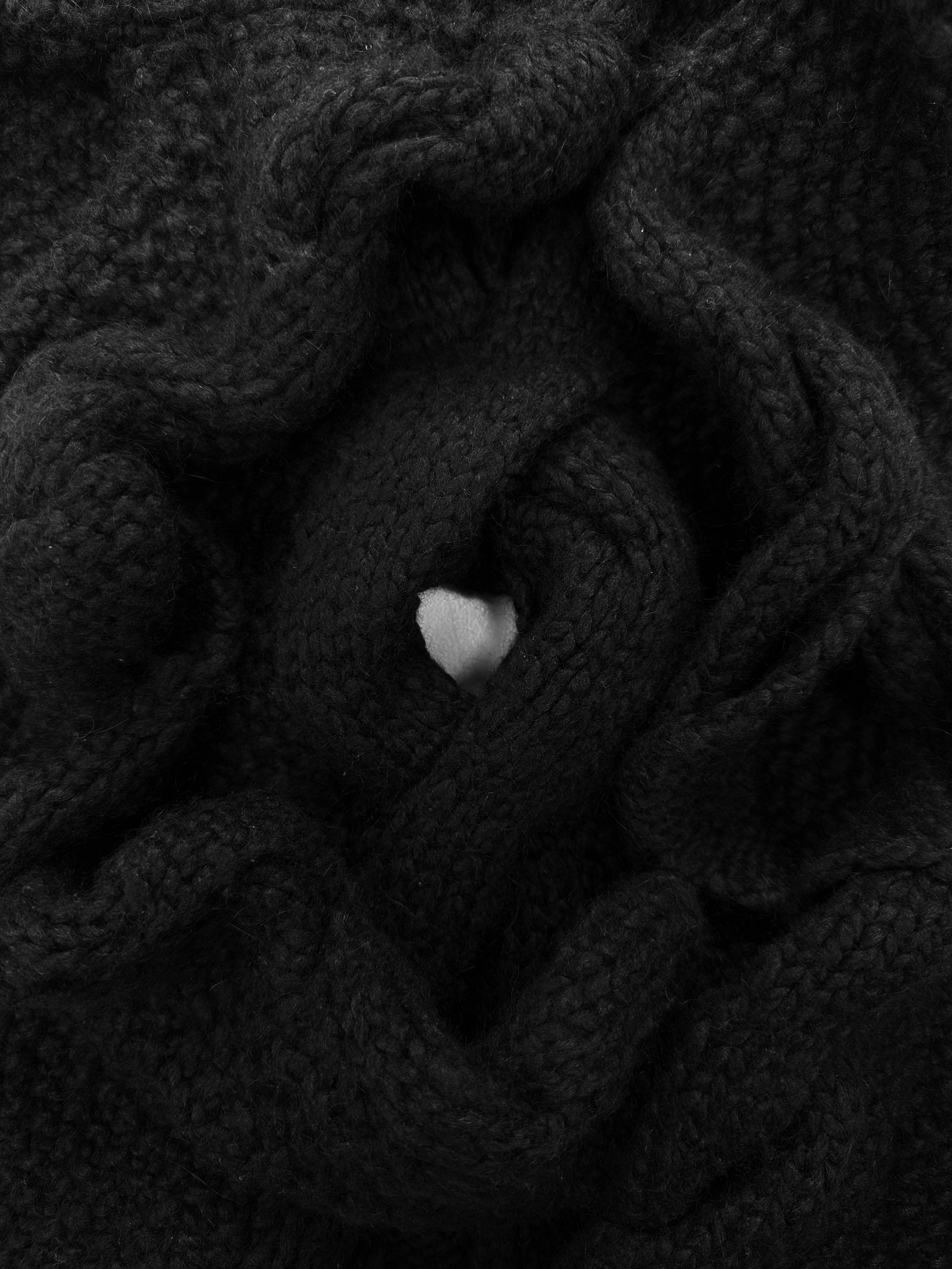 SS02 Helmut Lang ‘Braided’ Cashmere Black Cut Out Knitted Sweater