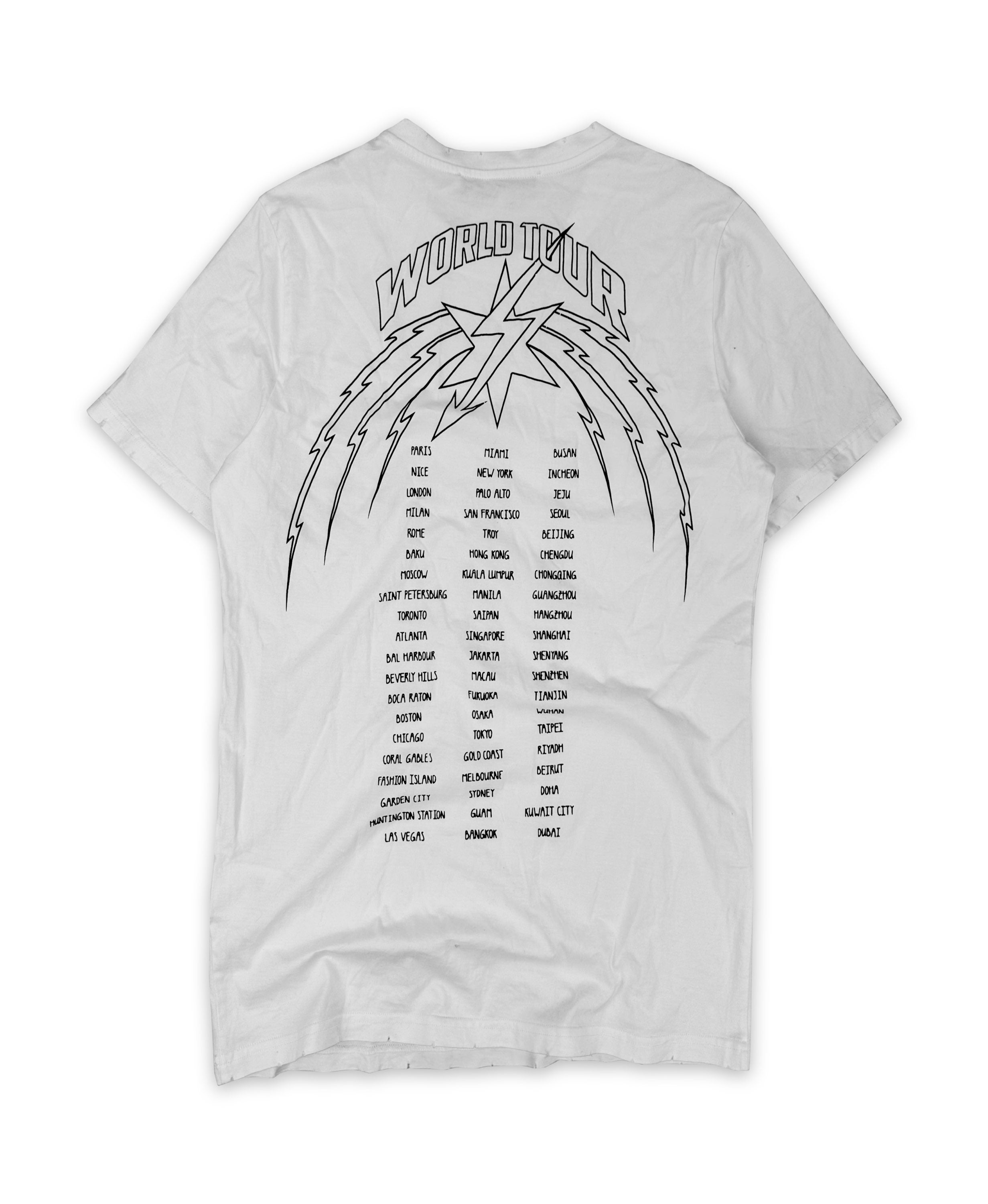 Givenchy ‘World Tour’ White Graphic Band T-Shirt