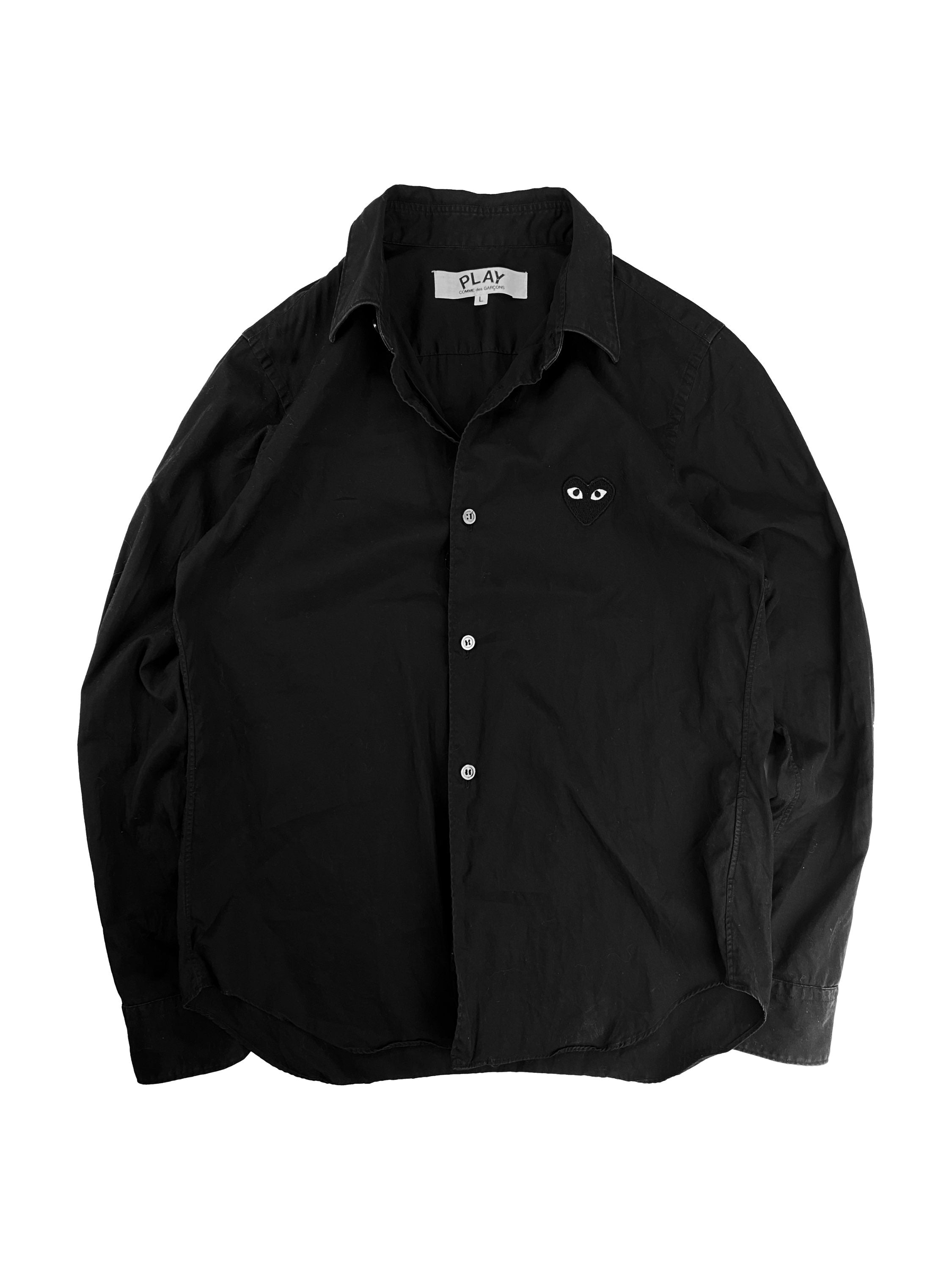 Comme des Garçons PLAY ‘Heart’ Motif Collared Longsleeve Shirt