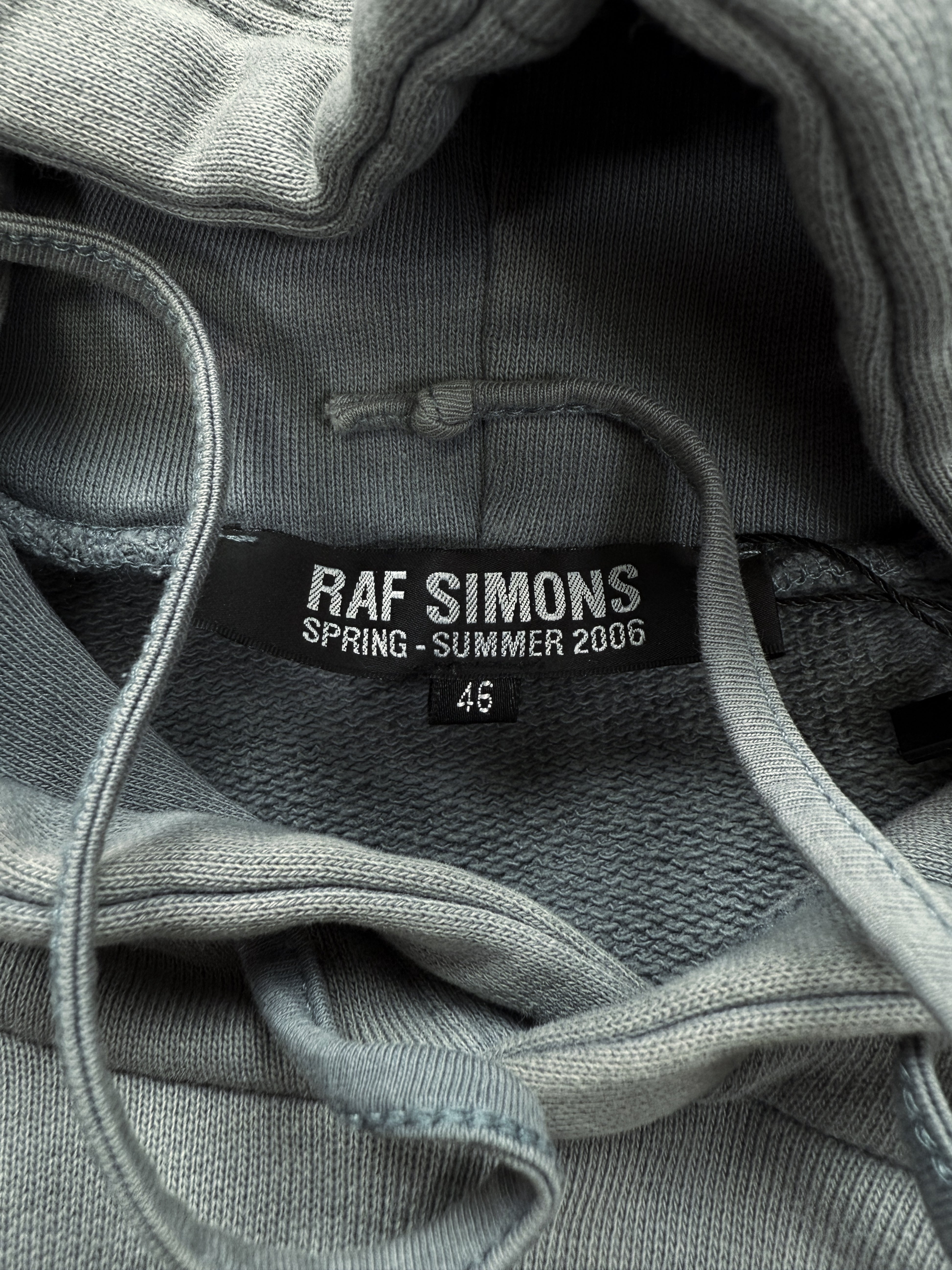 SS06 Raf Simons ‘Icarus Surgit’ Cut Out Slit Washed Hoodie