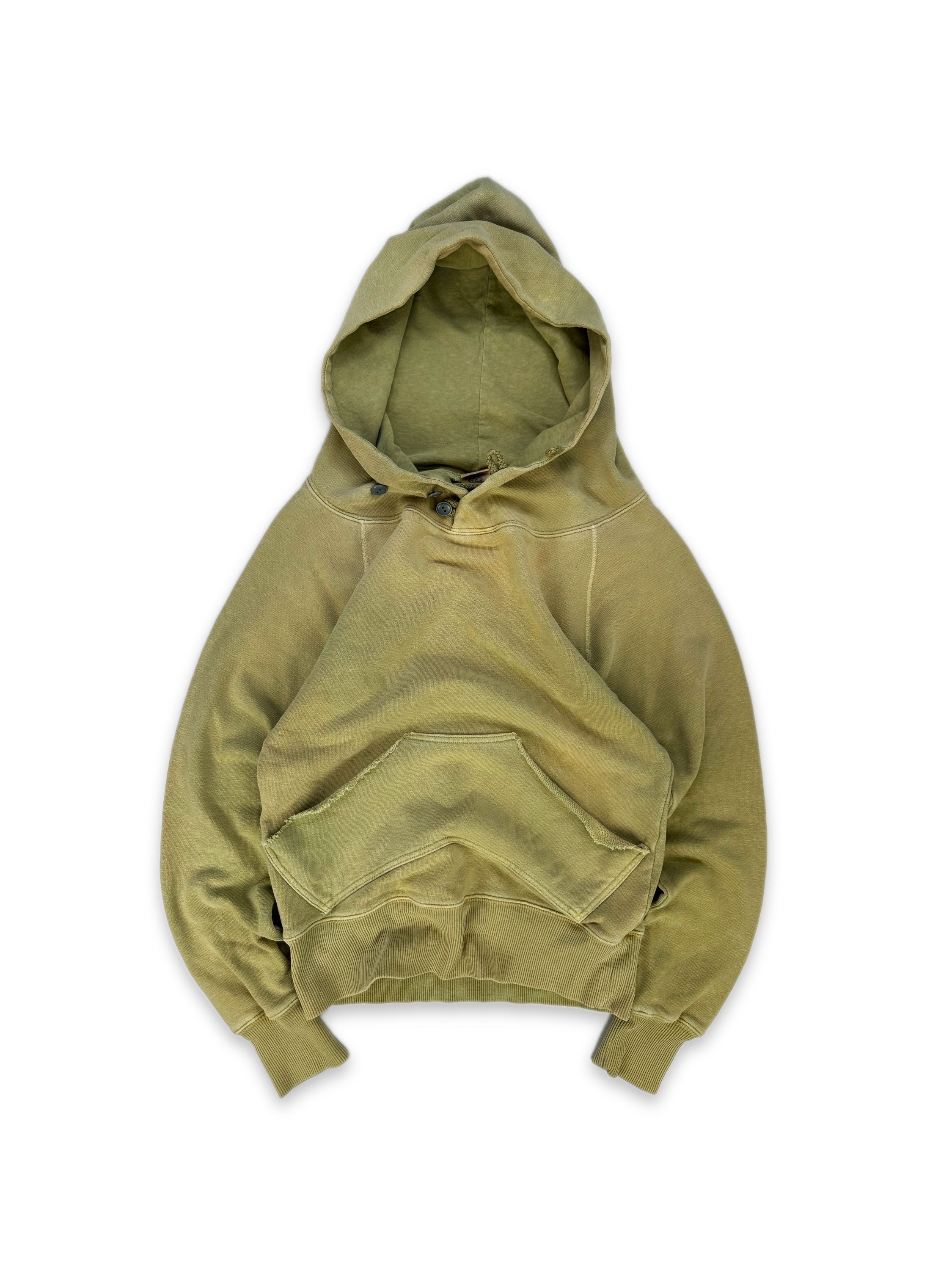 Kapital Pistachio Sun Faded Triple Button Raglan Hoodie