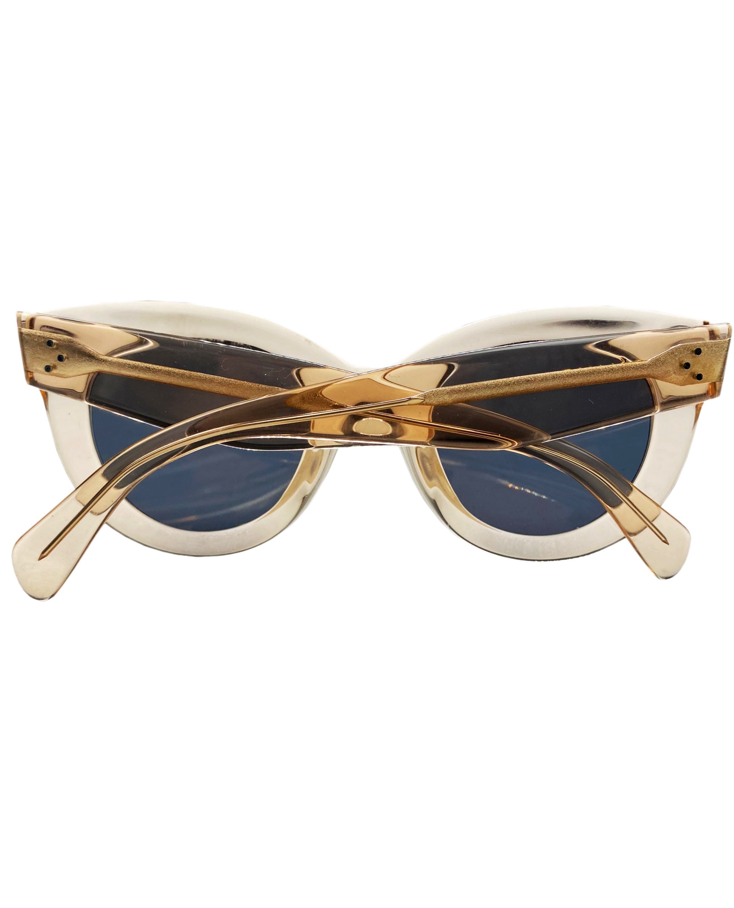 Celine Transparent Rounded Metallic Accent Tinted Sunglasses