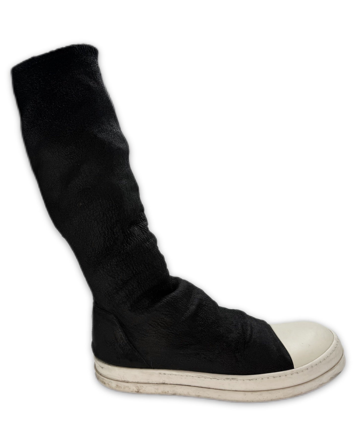 Rick Owens Black Leather ‘Sock’ Ramone Sneakers