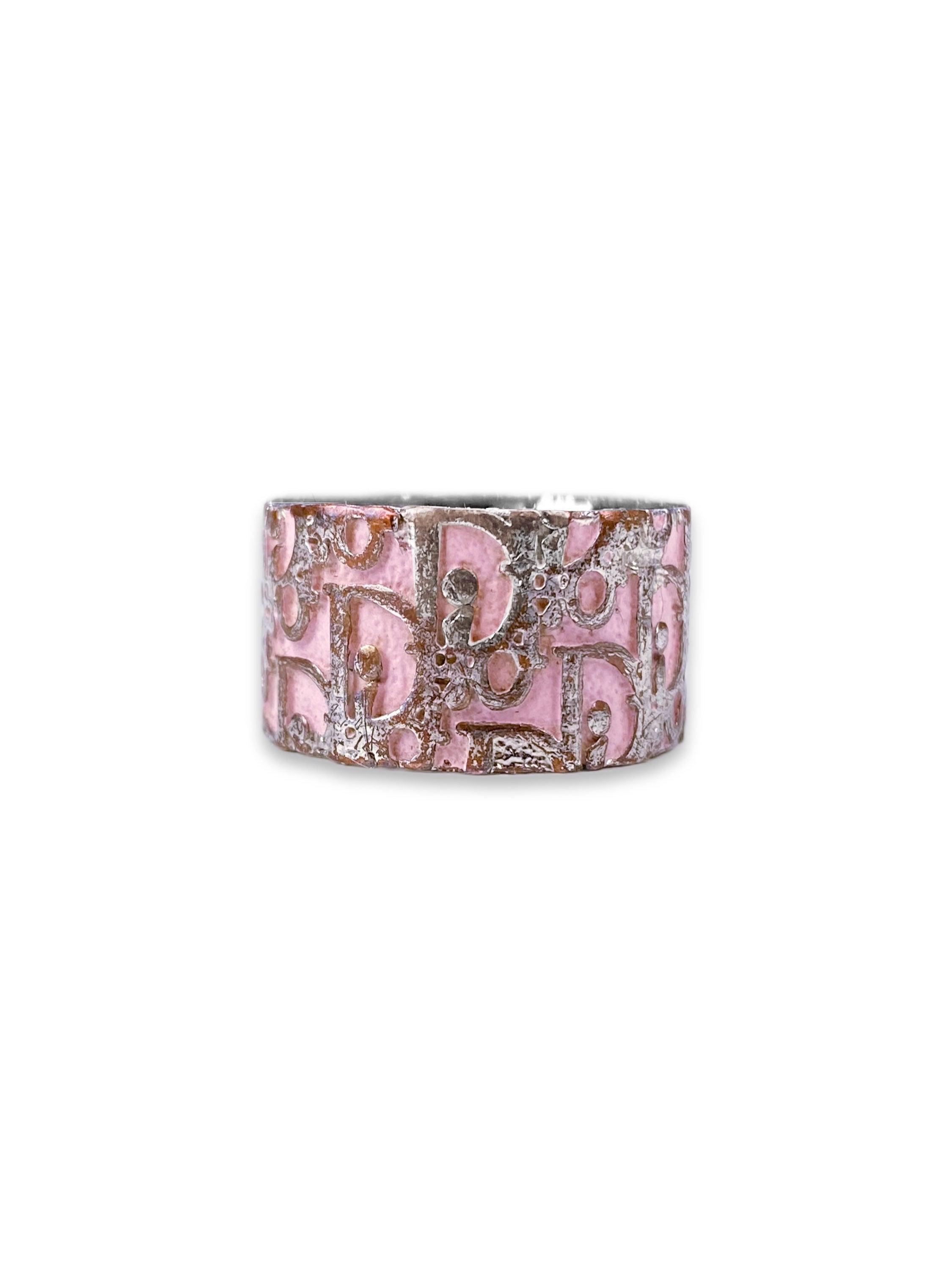 00s Dior ‘2’ Hot Pink Trotter Monogram Ring