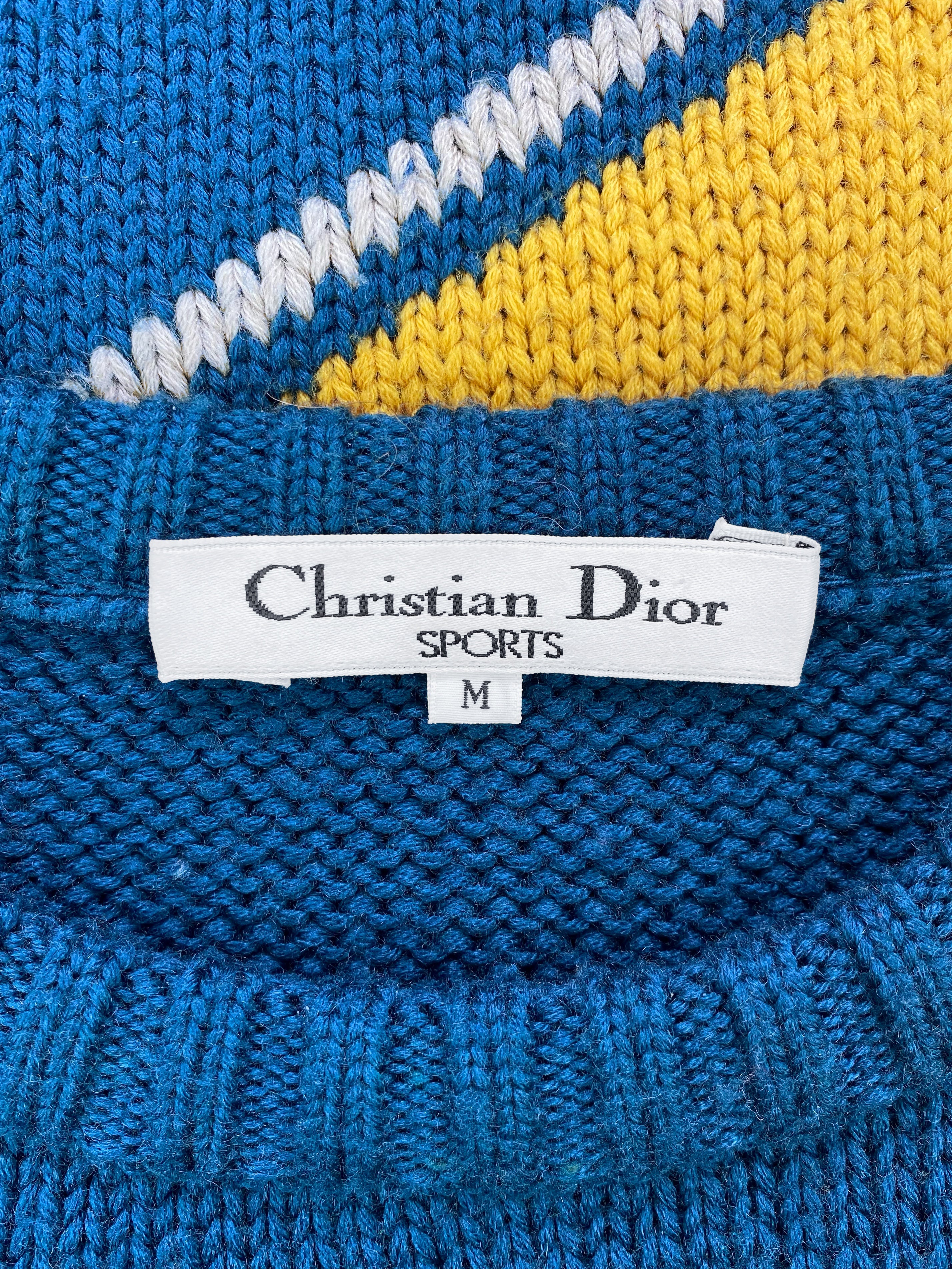 90’s Christian Dior Sport Geometric Knitted Sweater