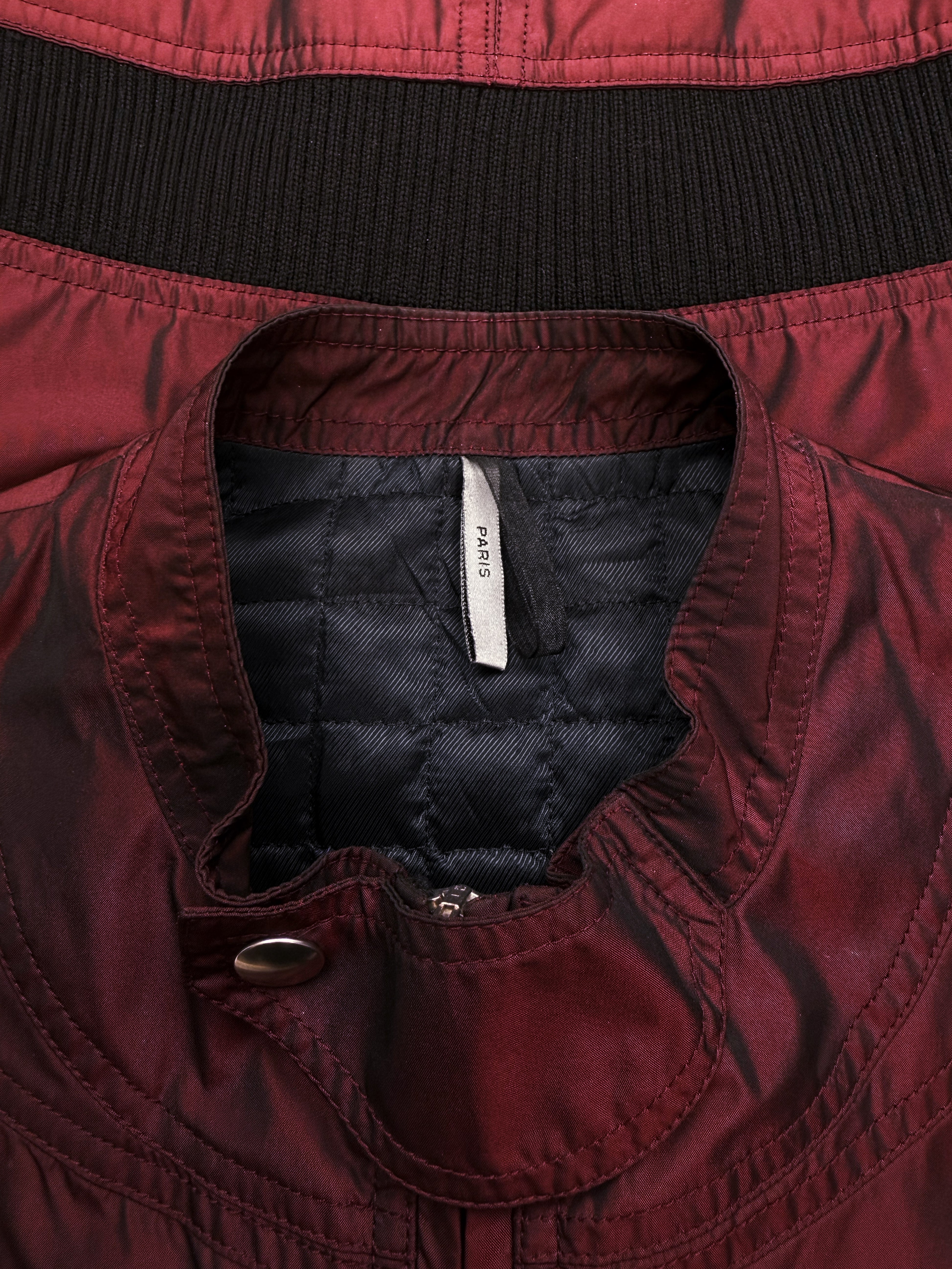 AW08 Dior Homme ‘Napoleon’ Red Nylon Ribbed Bomber Jacket