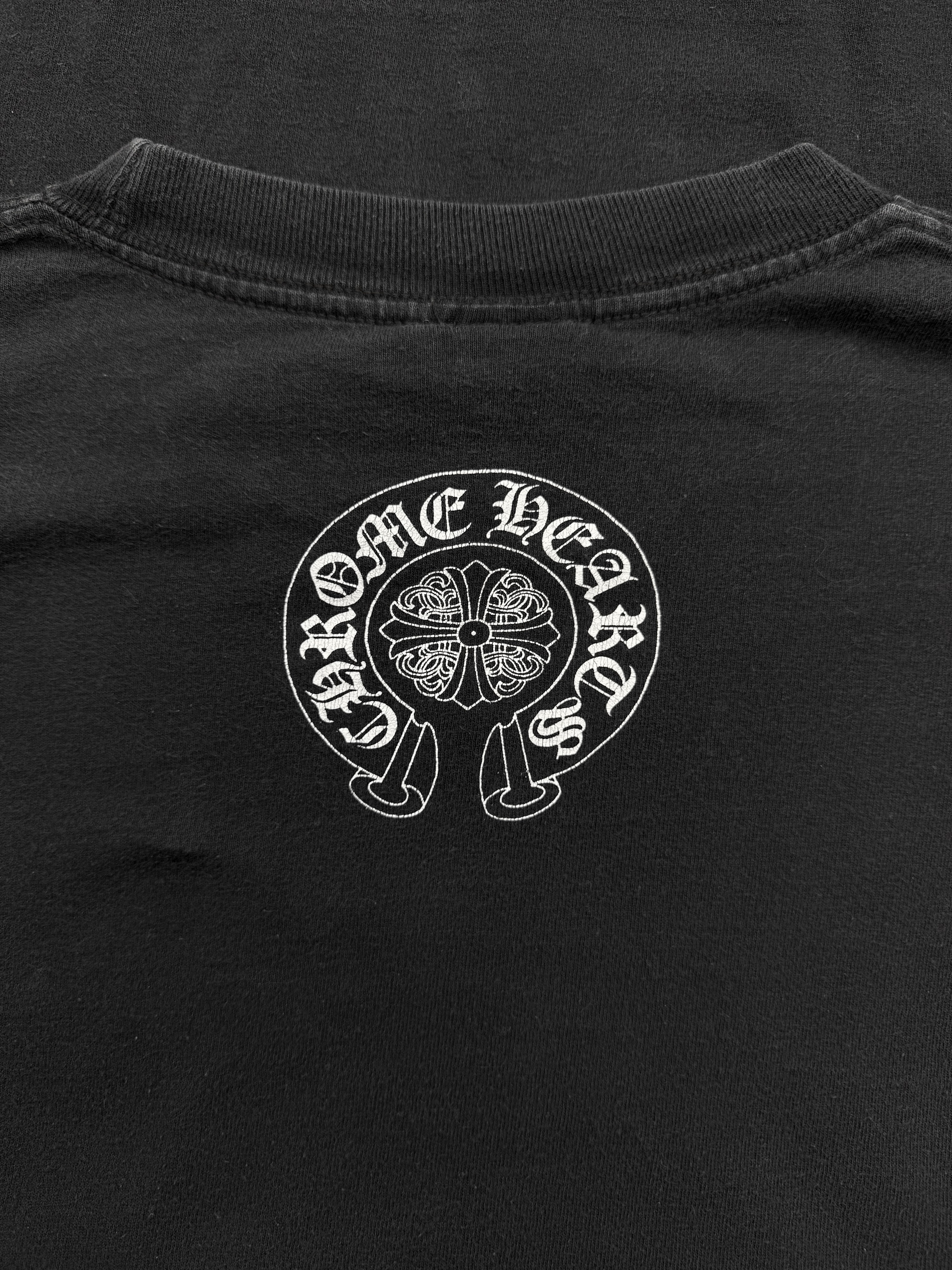 Chrome Hearts Fleur Sleeve Horseshoe Logo Long Sleeve Shirt