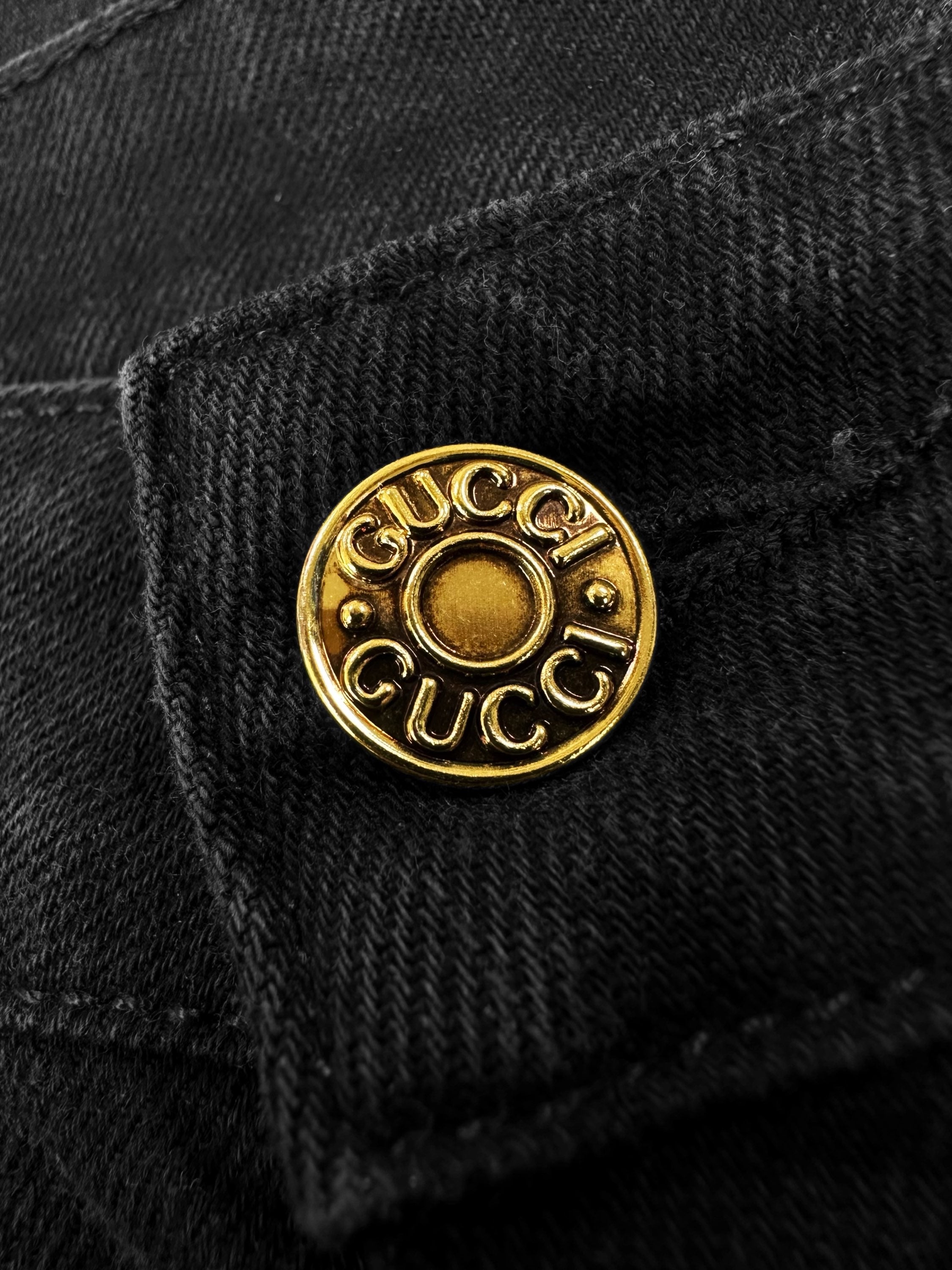 00s Gucci by Tom Ford Black Flared Leg Denim
