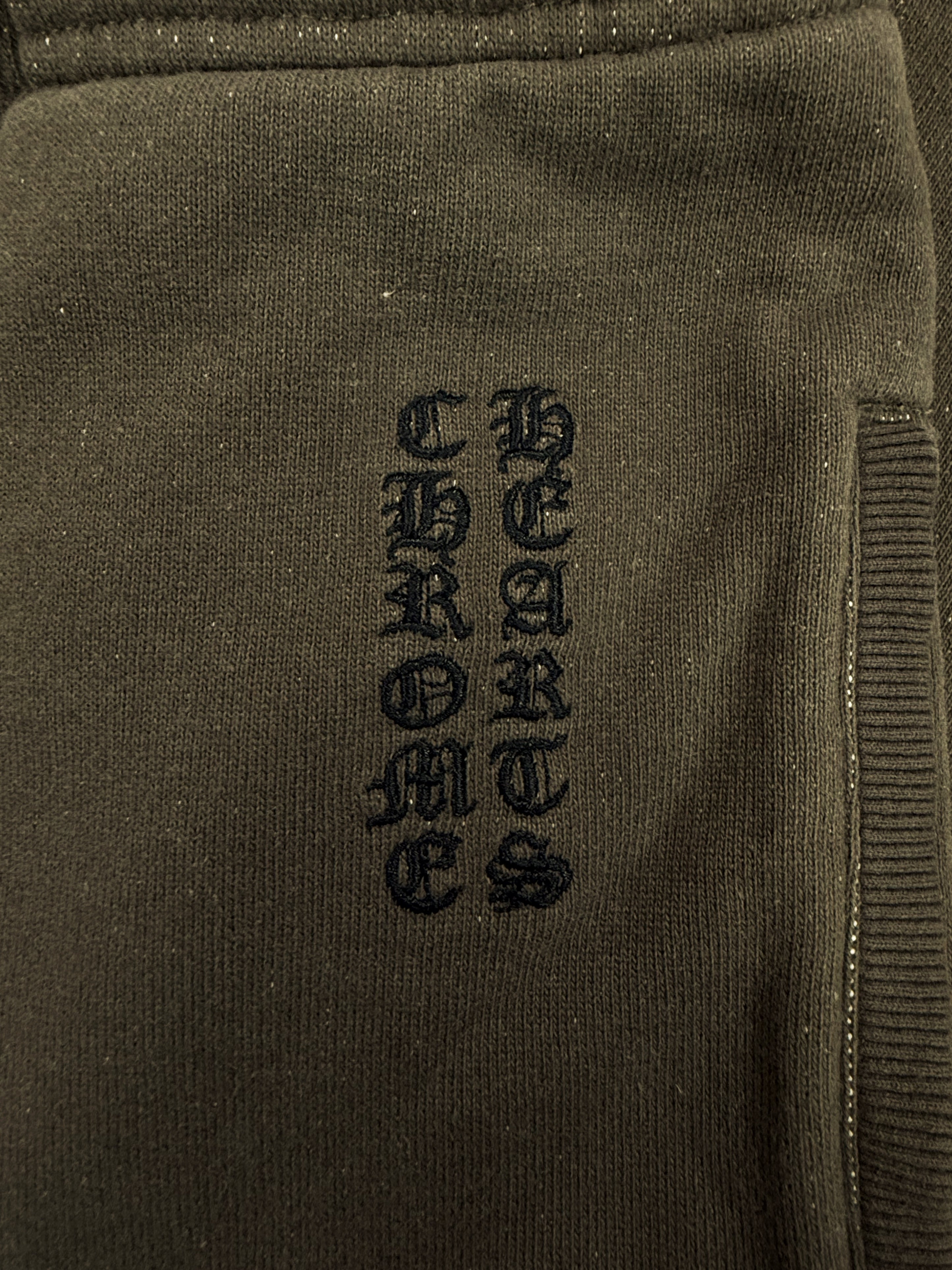Chrome Hearts ‘Y Not’ Embroidered Dagger Olive Green Shorts