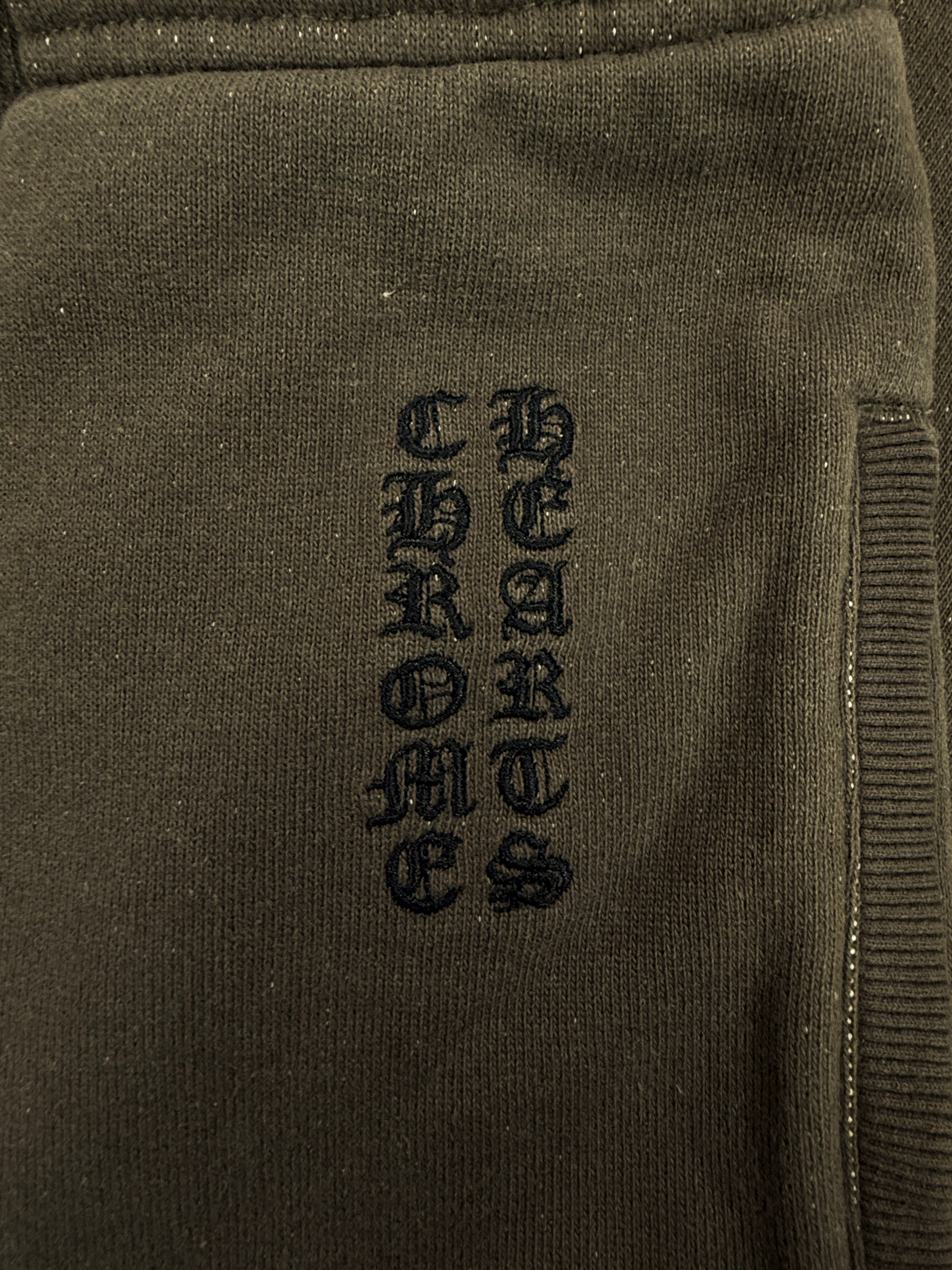 Chrome Hearts ‘Y Not’ Embroidered Dagger Olive Green Shorts