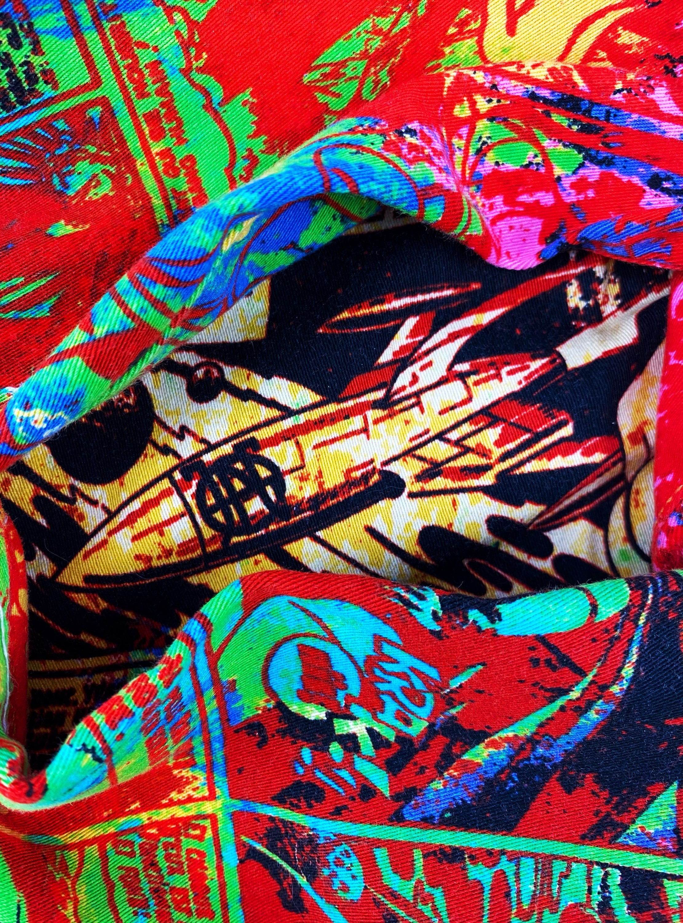 AW95 Jean Paul Gaultier ‘Comic’ Mad Max Full Print Denim