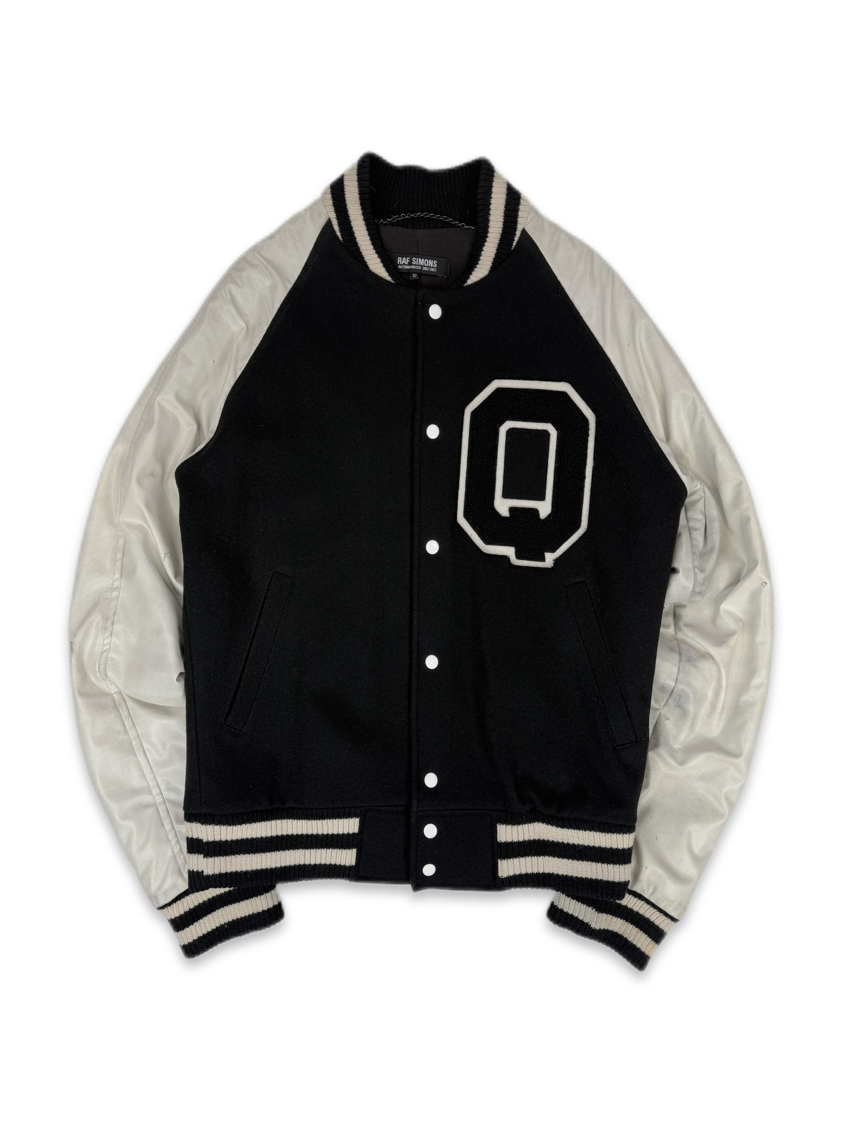 AW02 Raf Simons ‘Virginia Creeper’ Q Leather Varsity Jacket