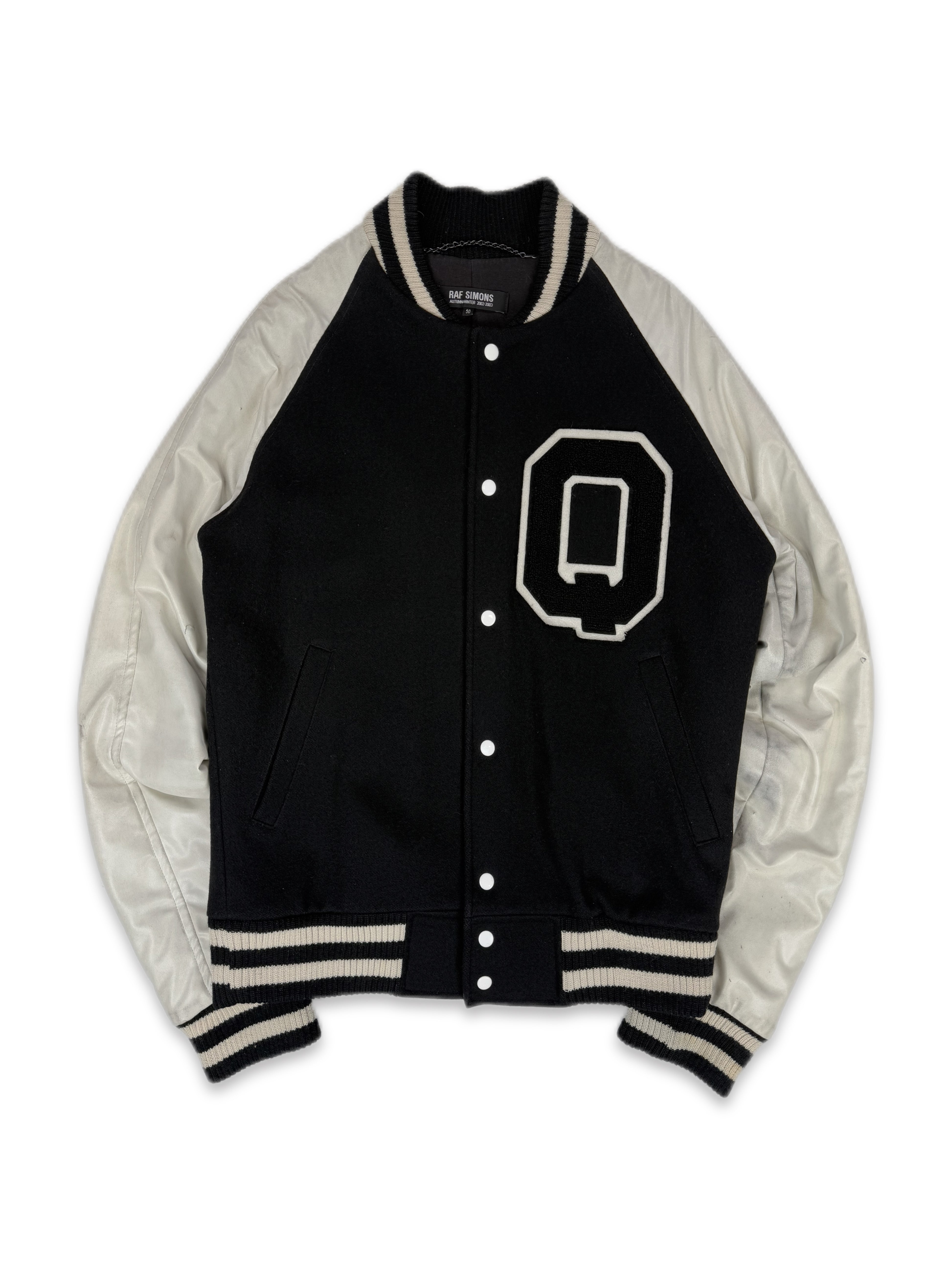 AW02 Raf Simons ‘Virginia Creeper’ Q Leather Varsity Jacket
