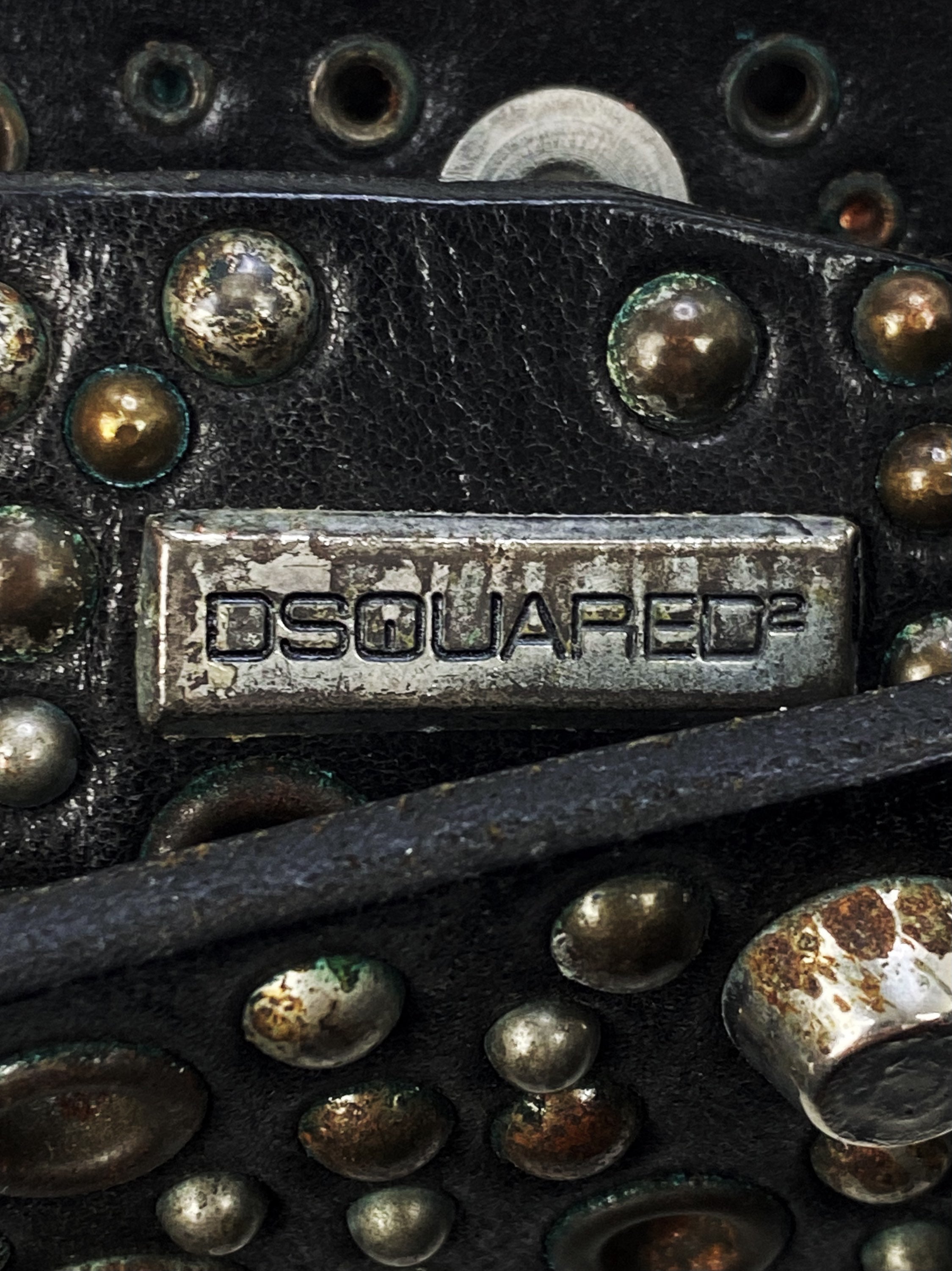 00s Dsquared2 Studded Metallic Leather Belt