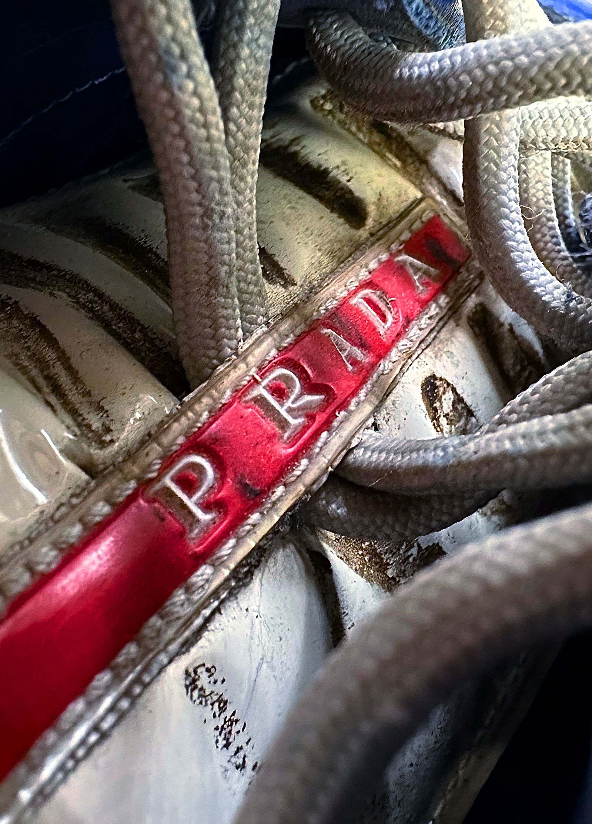 00s Prada Linea Rossa Leather Red Tab Sneakers