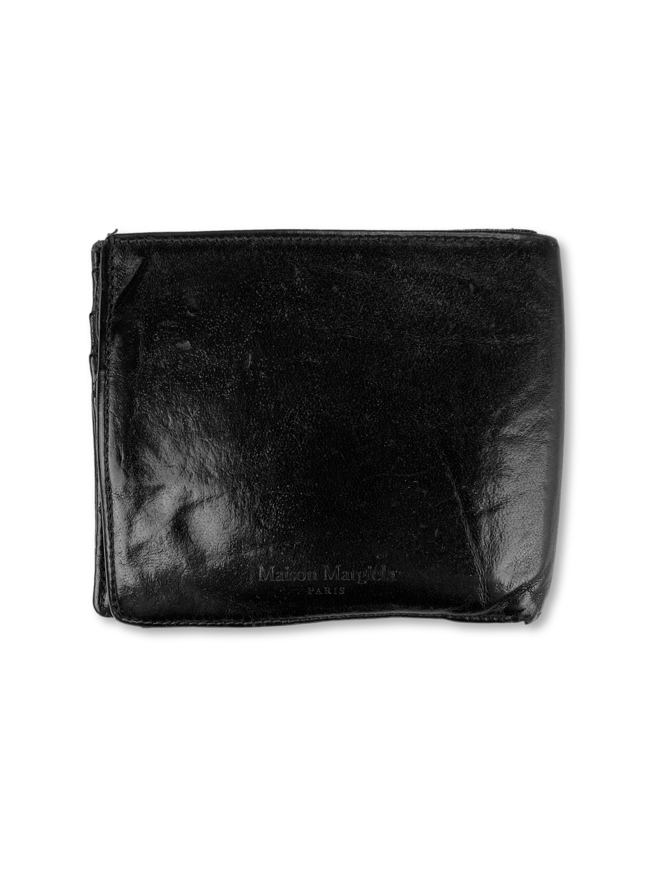 Maison Martin Margiela Black Leather Embossed Bifold Wallet