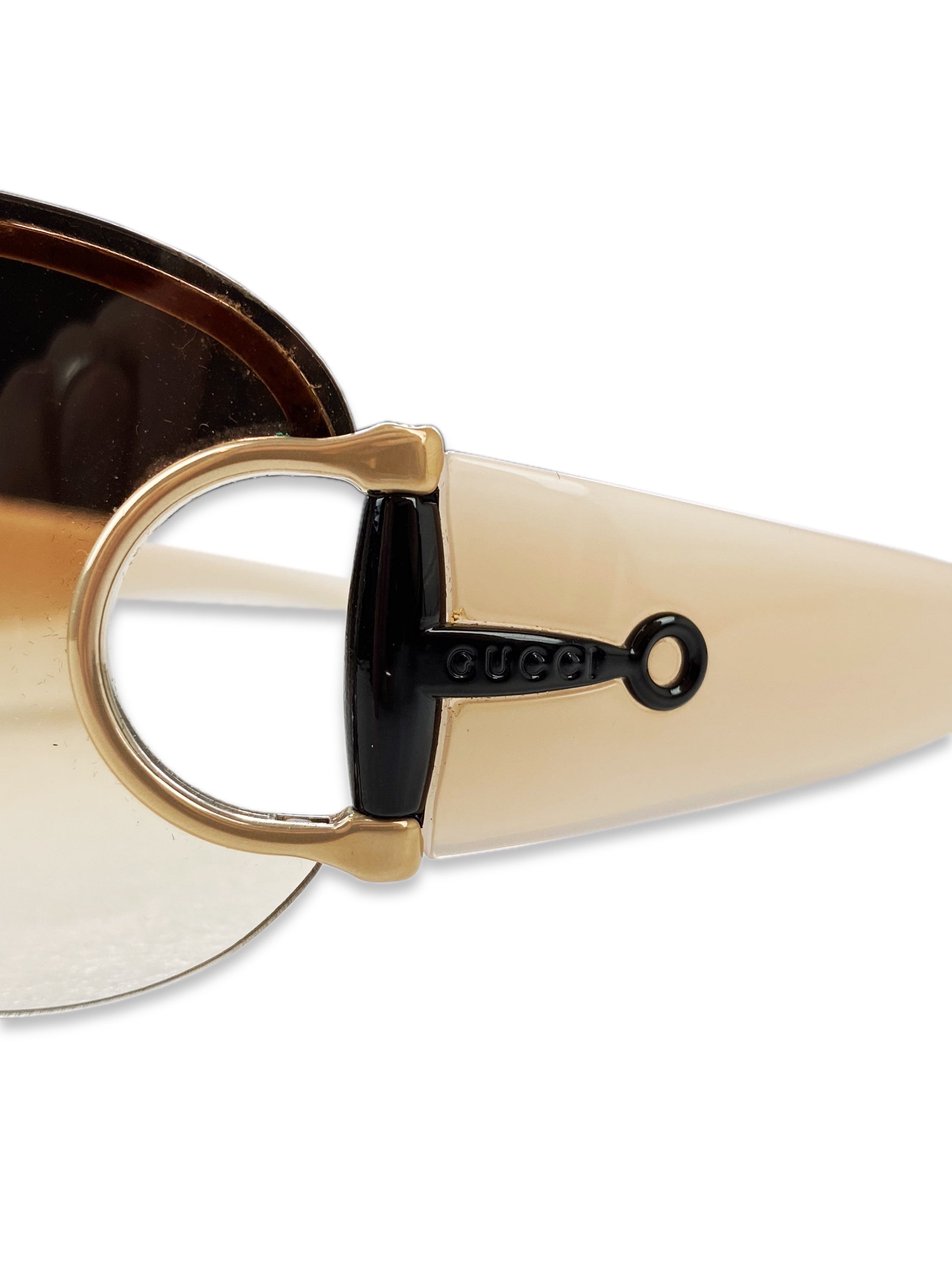 Gucci Horse Bit Gradient Logo Rounded Lens Sunglasses