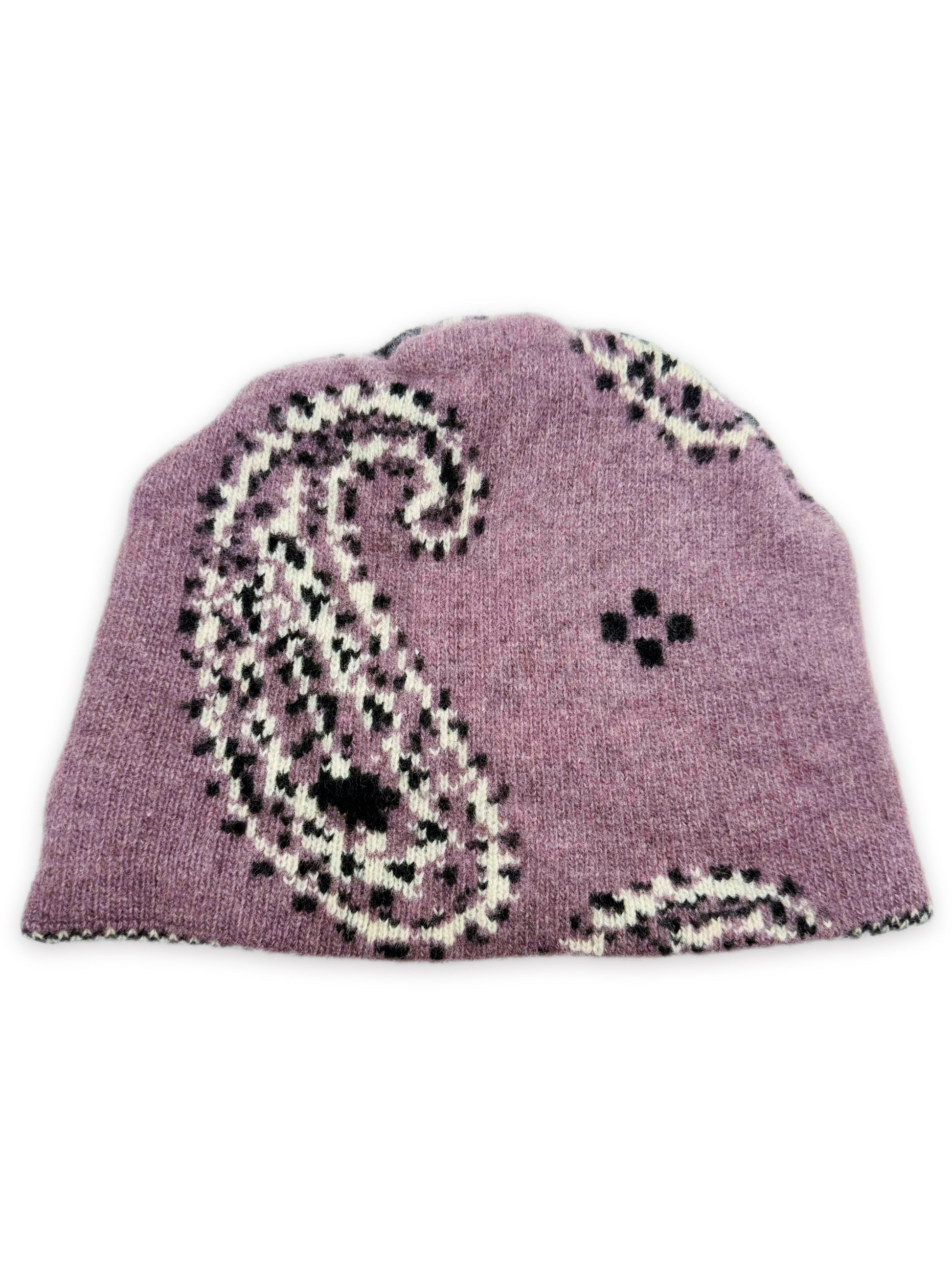 AW04 Raf Simons ‘Waves’ Purple Paisley Knit Beanie