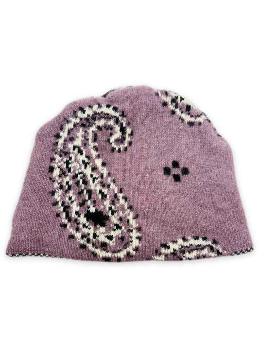 AW04 Raf Simons ‘Waves’ Purple Paisley Knit Beanie
