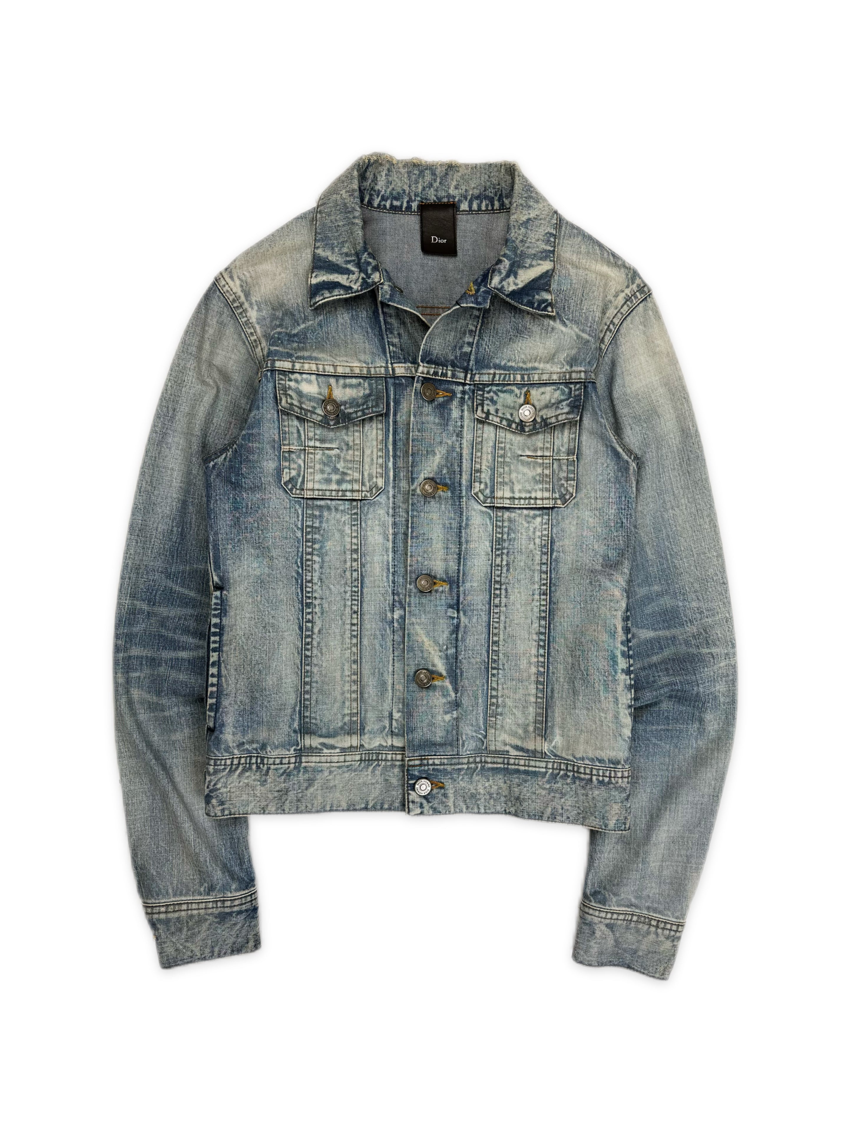 SS11 Dior Homme KVA Bleach Darted Slim Cut Denim Jacket