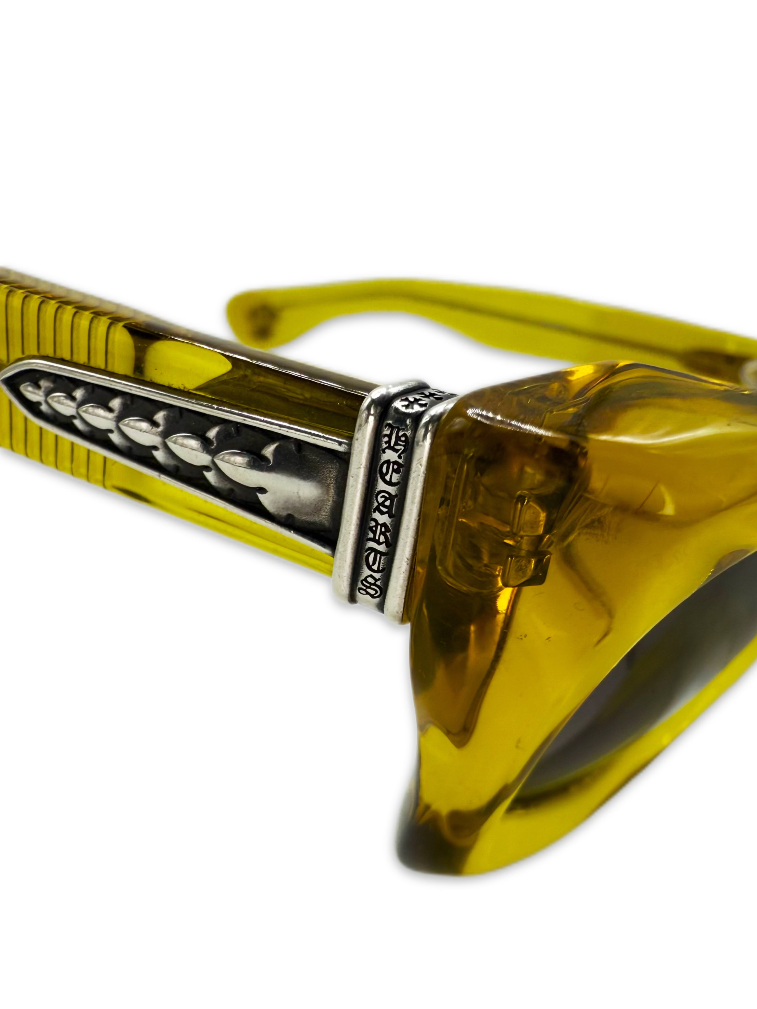 Chrome Hearts ‘Steezin’ Yellow Fleur .925 Silver Sunglasses