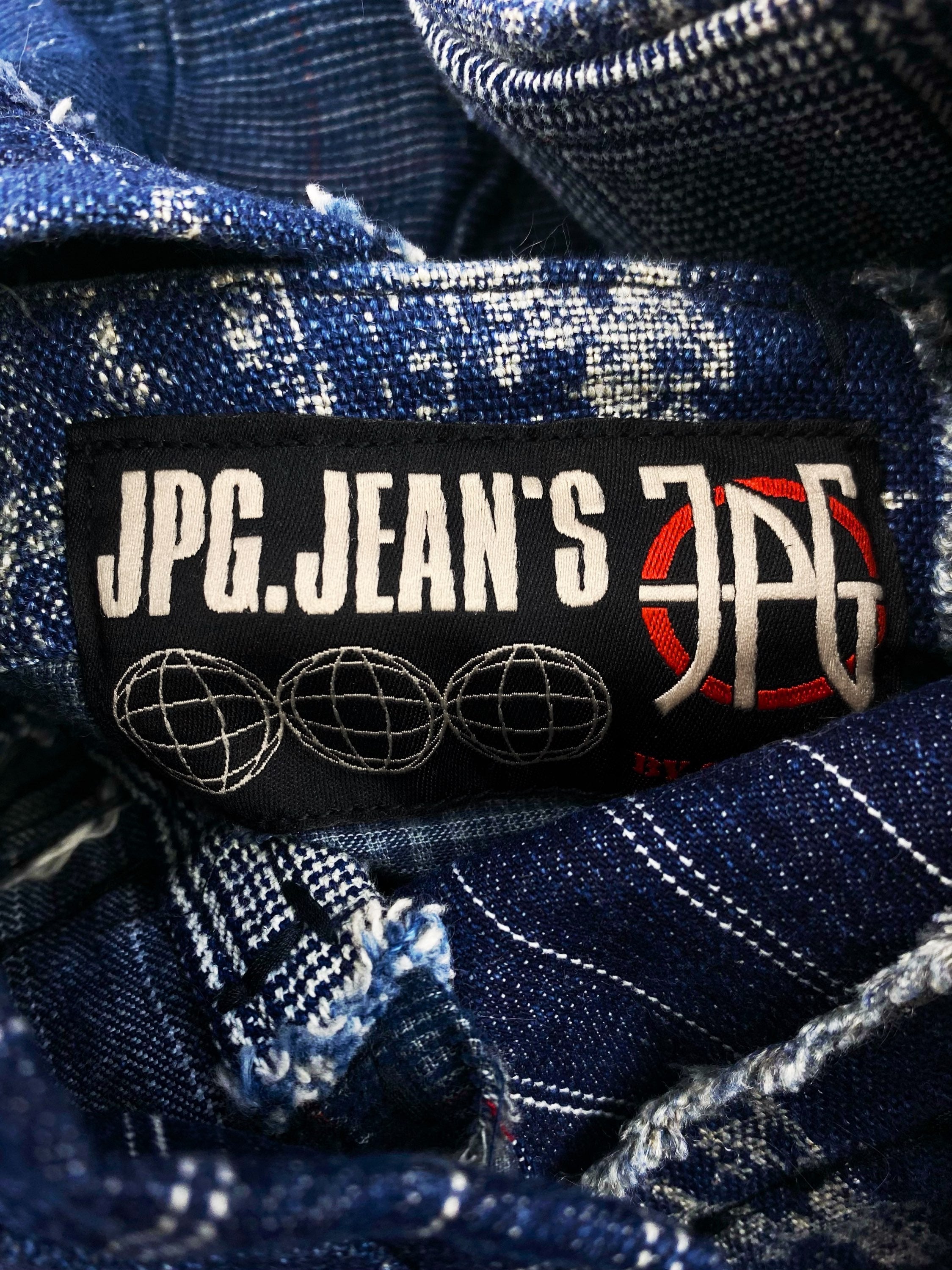 90s Jean Paul Gaultier ‘Patchwork’ Distressed Indigo Denim