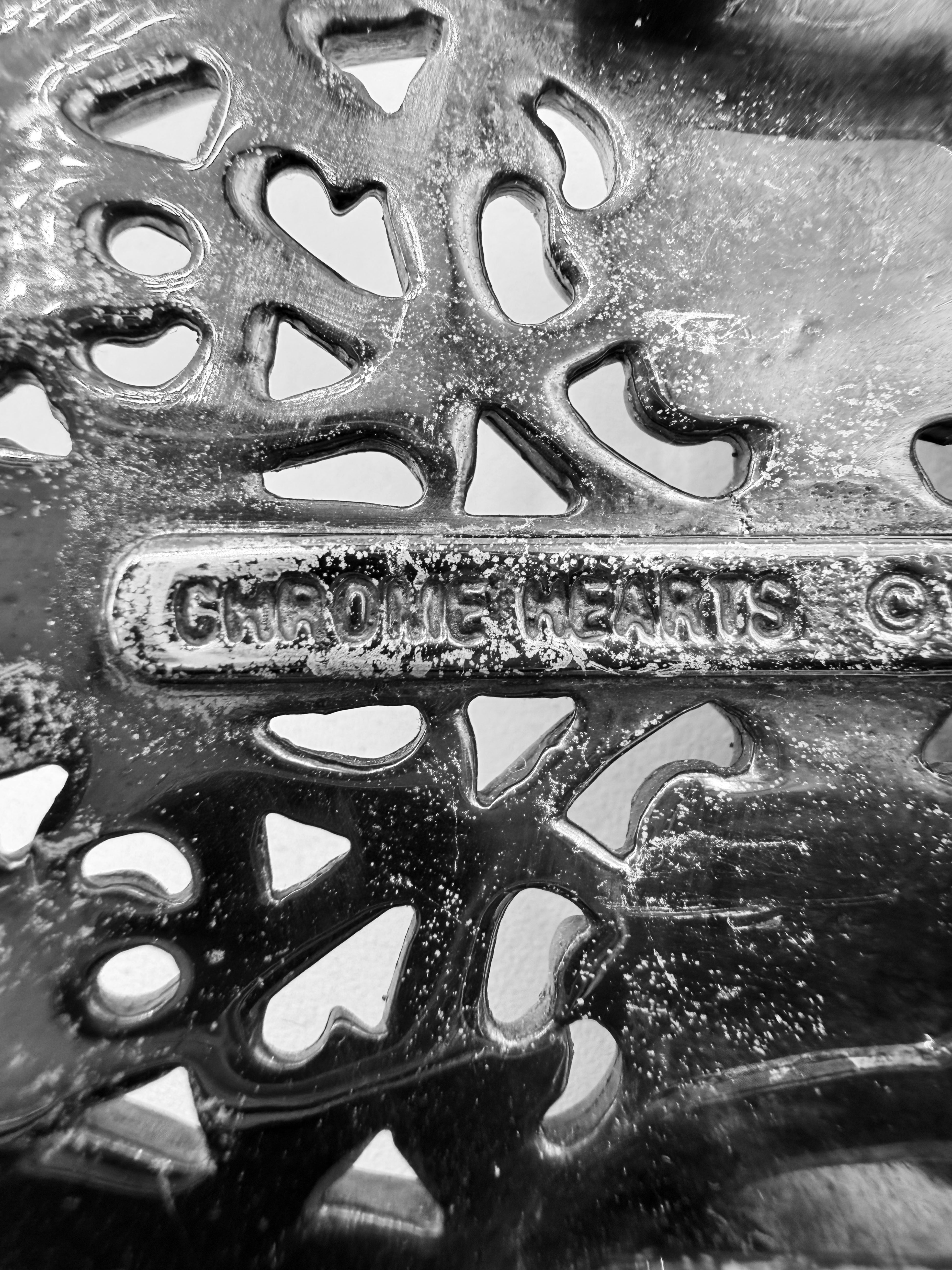 Chrome Hearts Black Rhodium .925 Silver 1.5 in Oval Belt Buckle