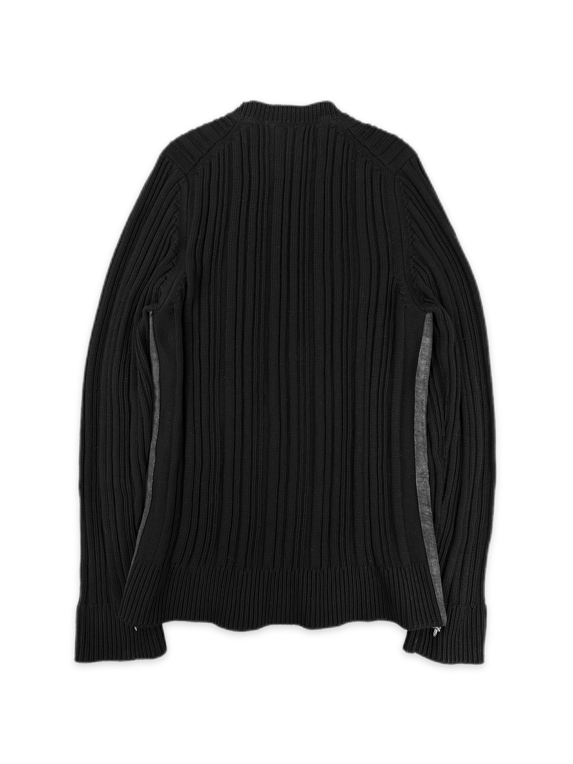Chrome Hearts Heavy Weight Ribbed Dagger Side Zip Knitted Sweater