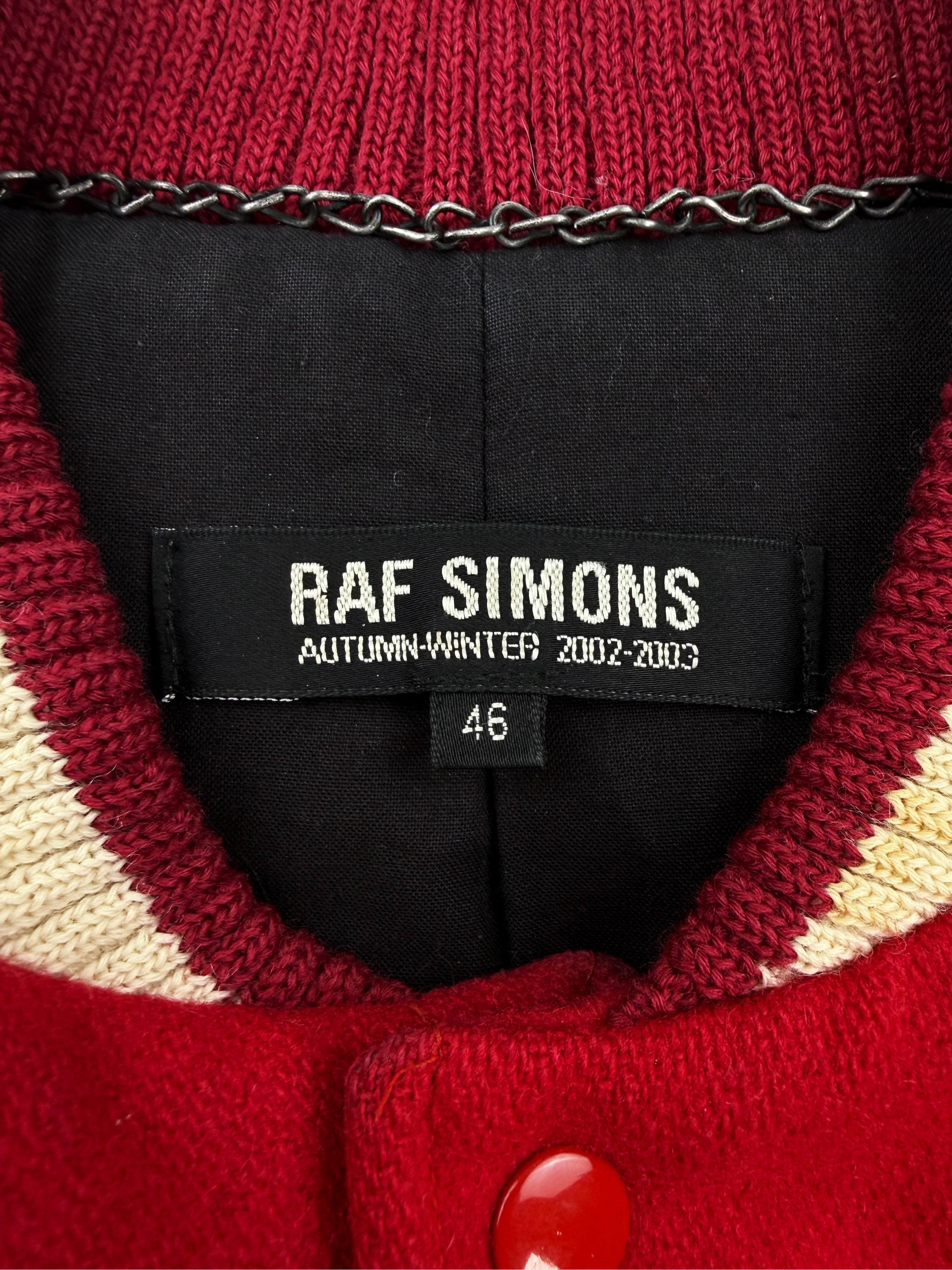 AW02 Raf Simons ‘Virginia Creeper’ Chenille Patch Varsity Jacket