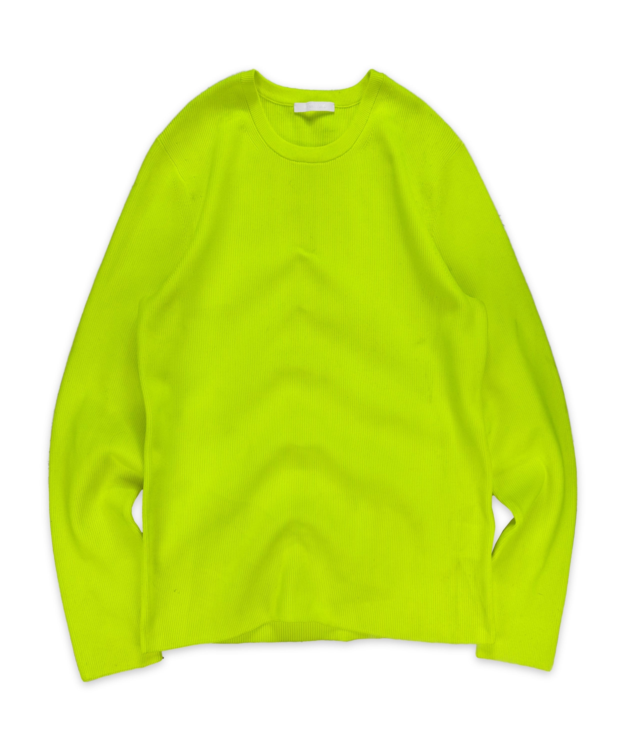 00s Helmut Lang ‘Neon Green’ Ribbed Long Sleeve Shirt