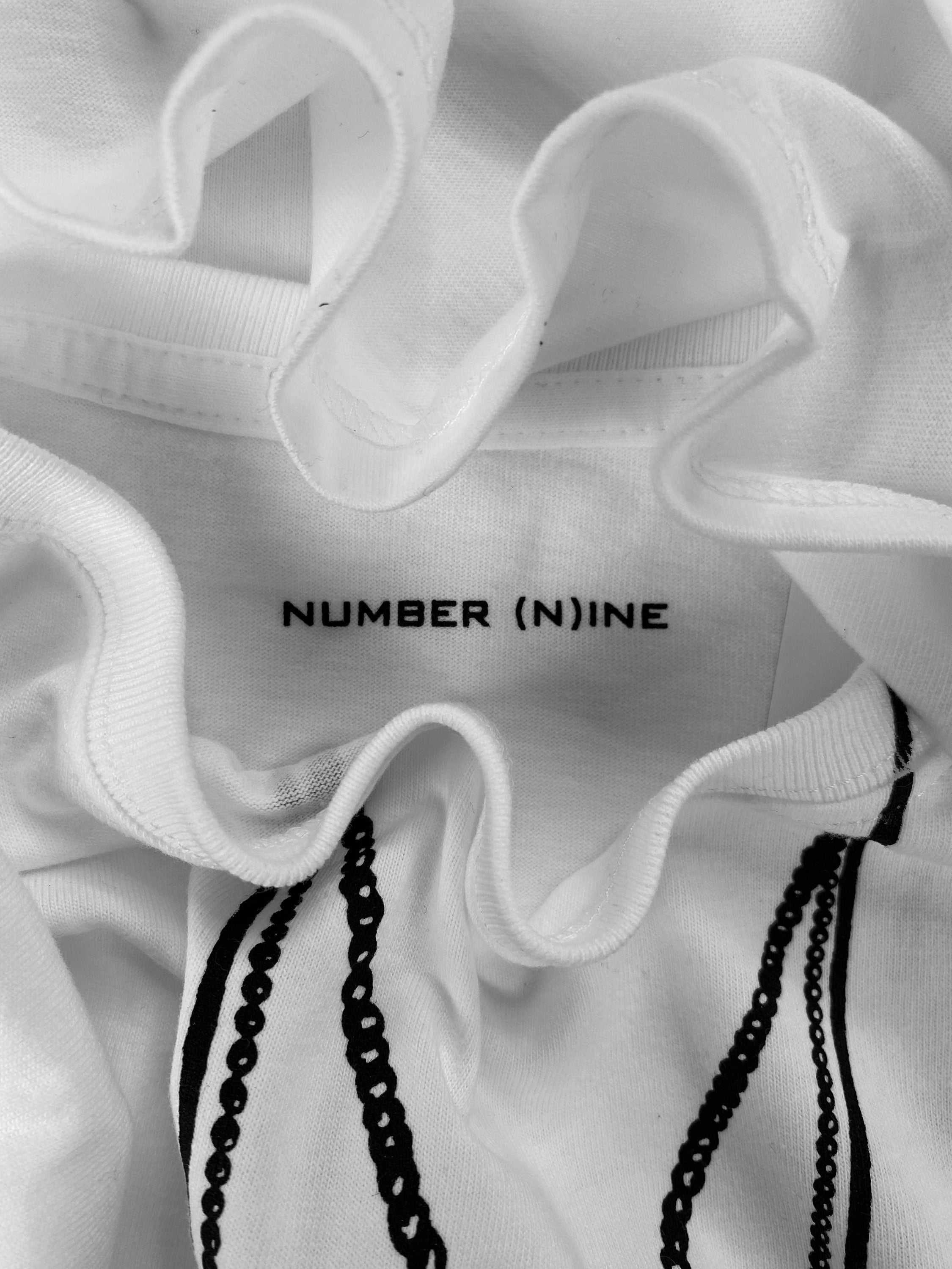 Number (N)ine Gothic Rosary Trompe L’oeil Graphic T-Shirr