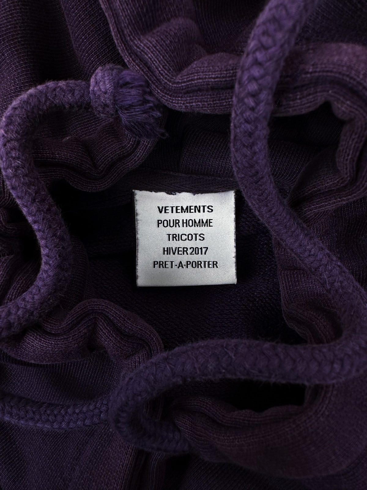 AW16 Vetements Homme ‘Sexual Fantasies’ Purple Slogan Hoodie