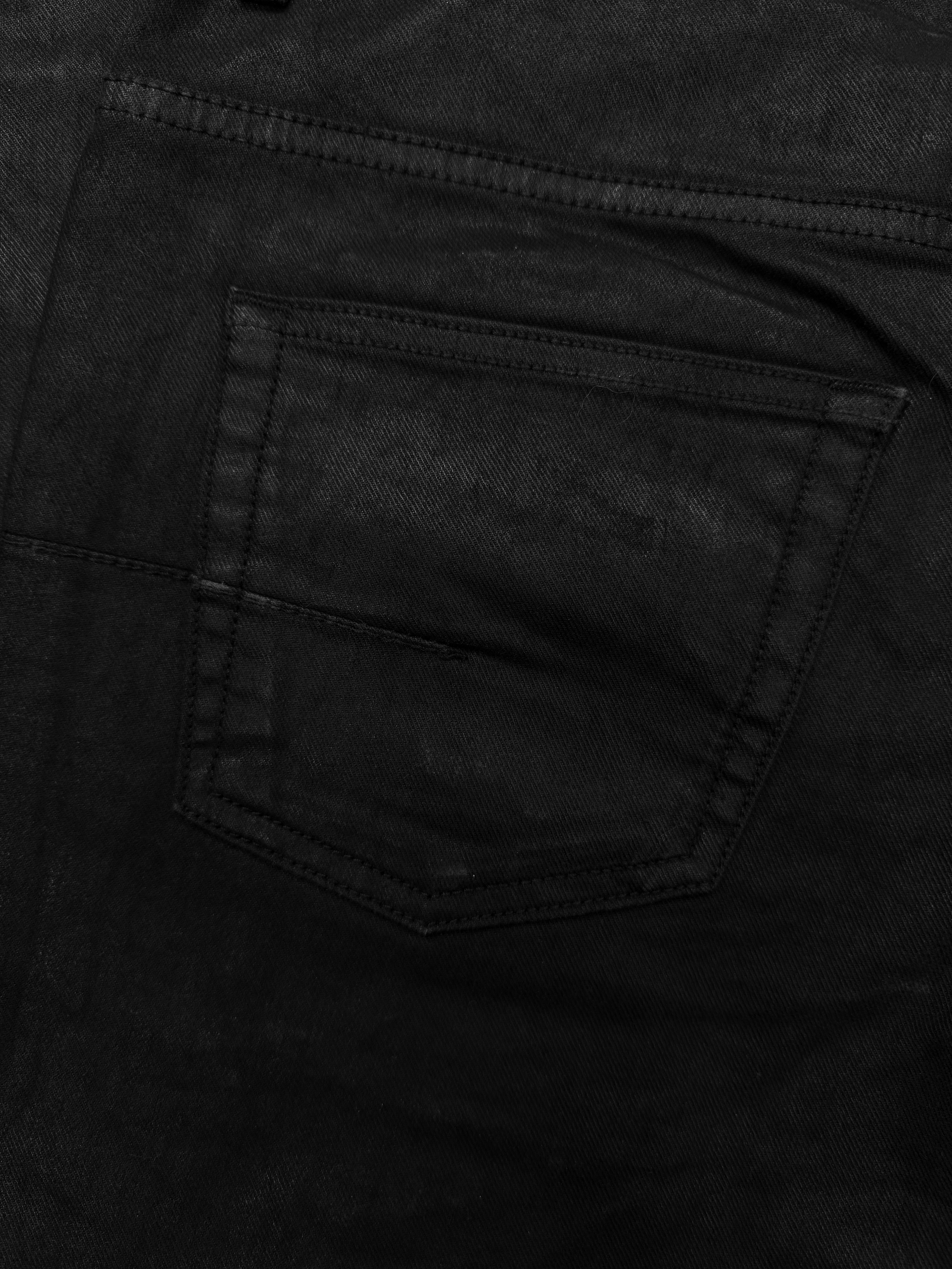 00s Dior by Hedi Slimane Waxed Black Slim Cut Denim