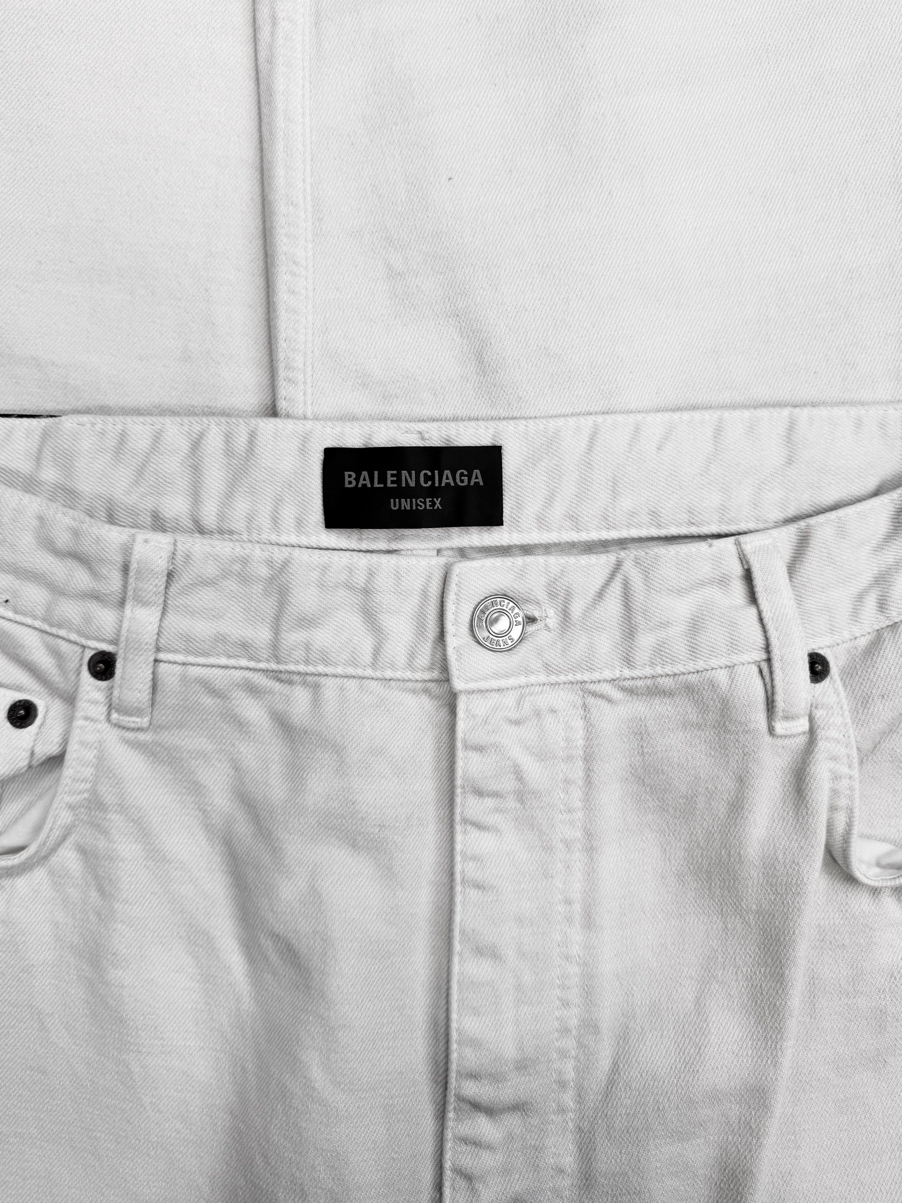 SS22 Balenciaga White 5 Pocket Baggy Jeans