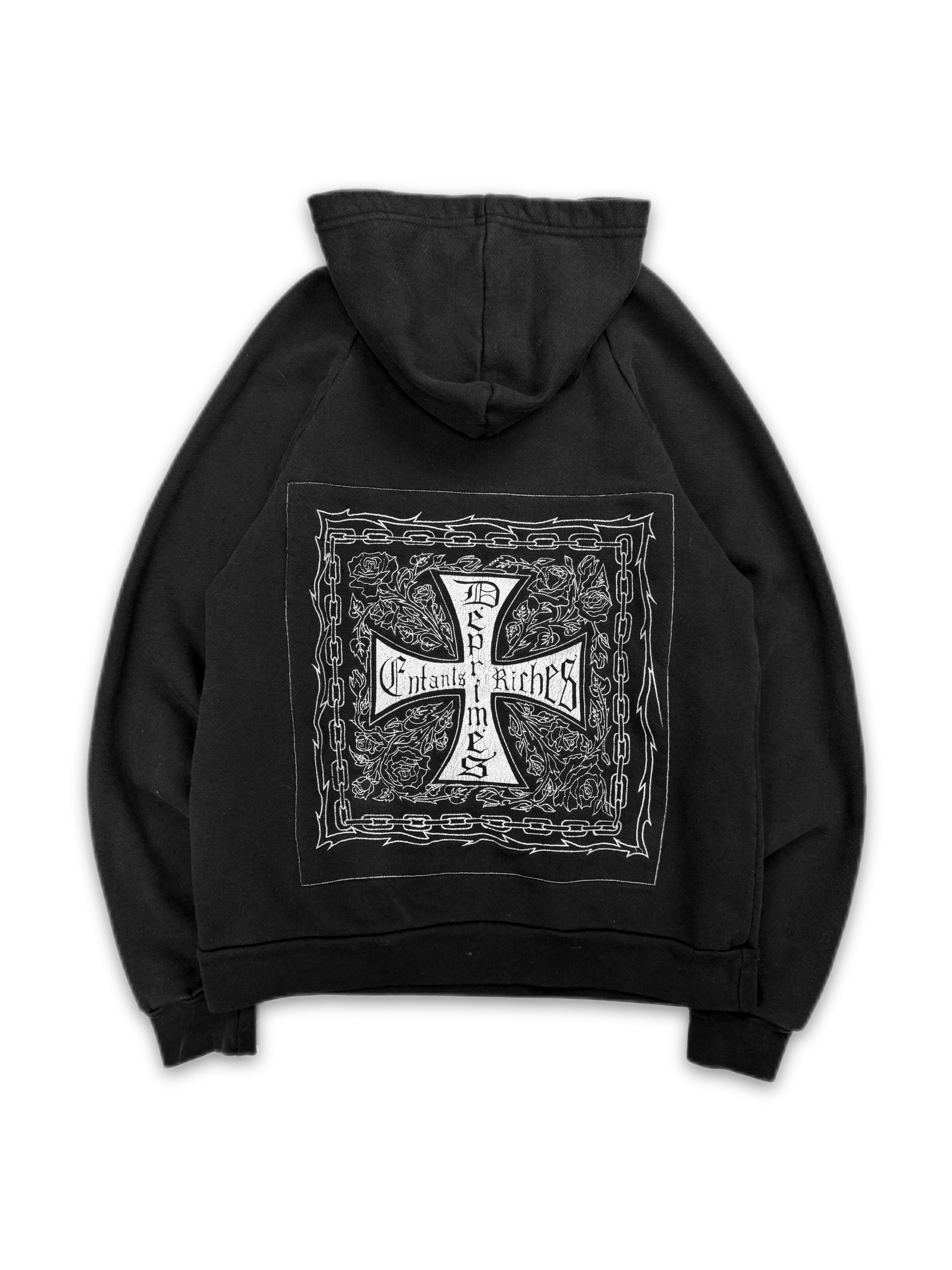 Enfants Riches Deprimes Iron Cross Gun Shot Black Distressed Hoodie