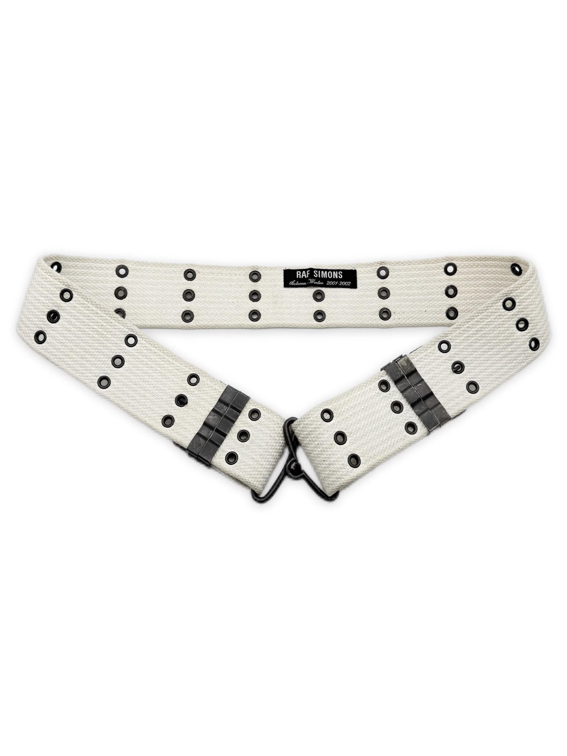 AW01 Raf Simons ‘Riot Riot Riot’ White Eyelet Combat Belt