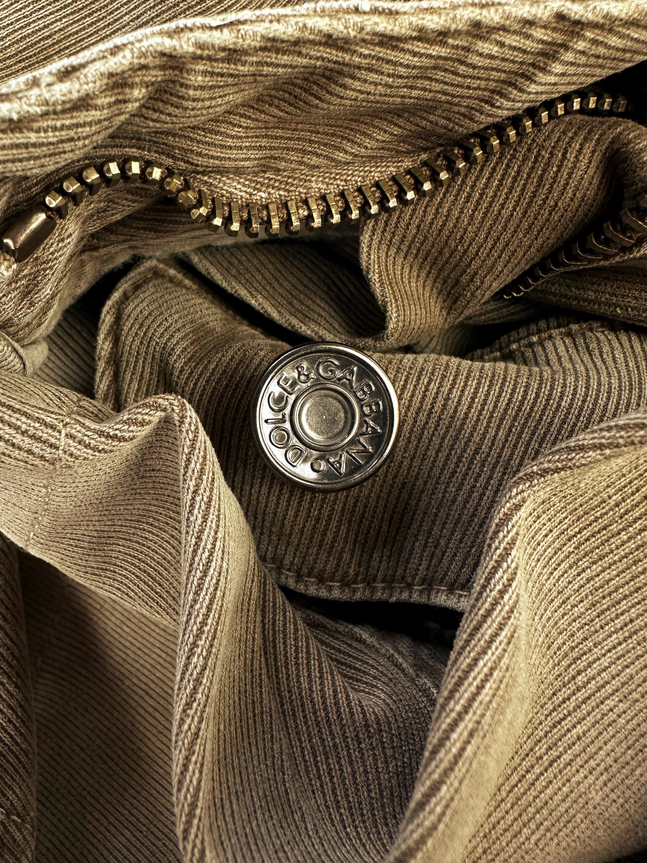 00s Dolce & Gabbana Distressed Boot Cut Corduory Pants