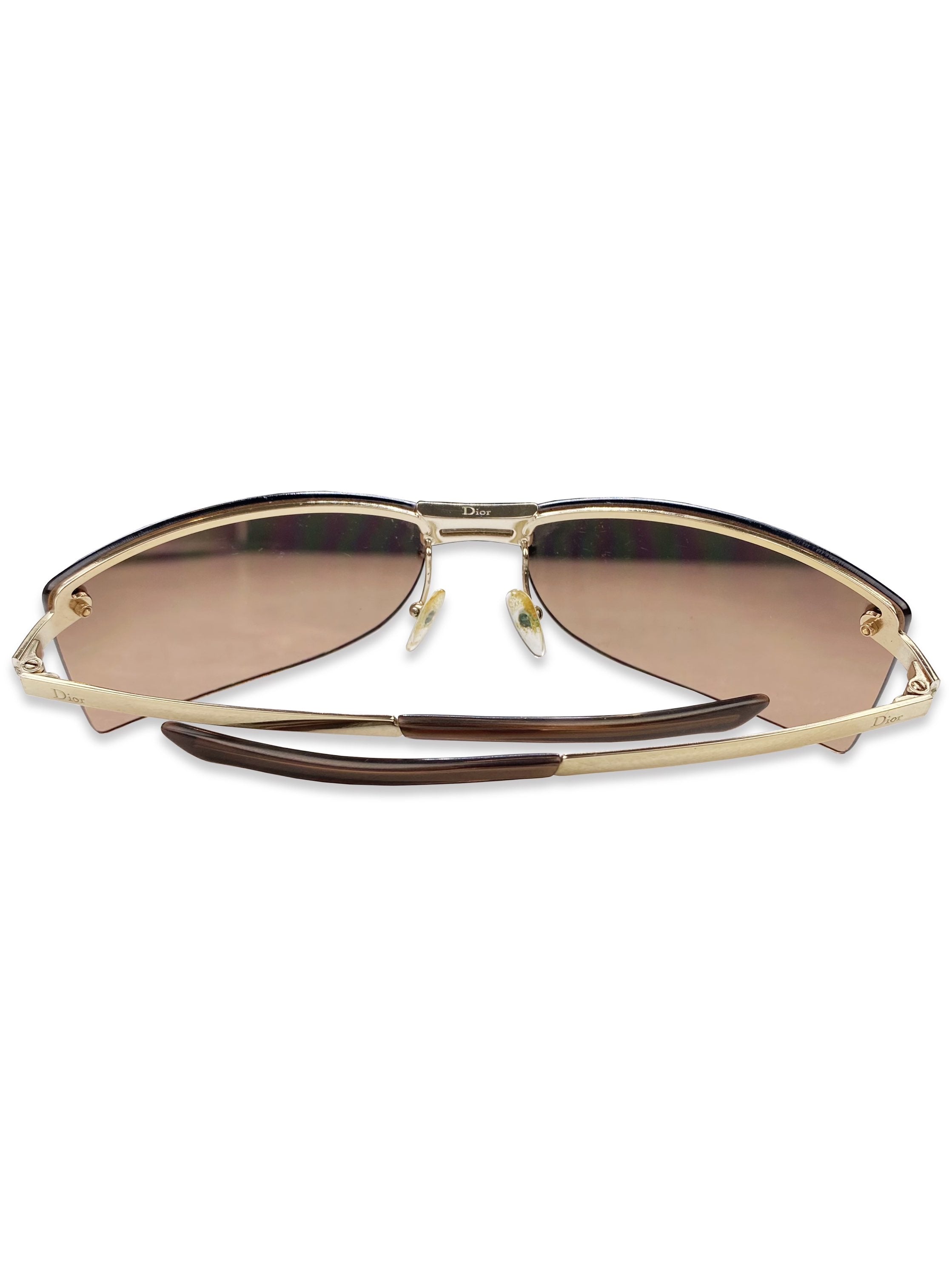 2000’s Dior Star Motif Engraved Warm Tint Sunglasses